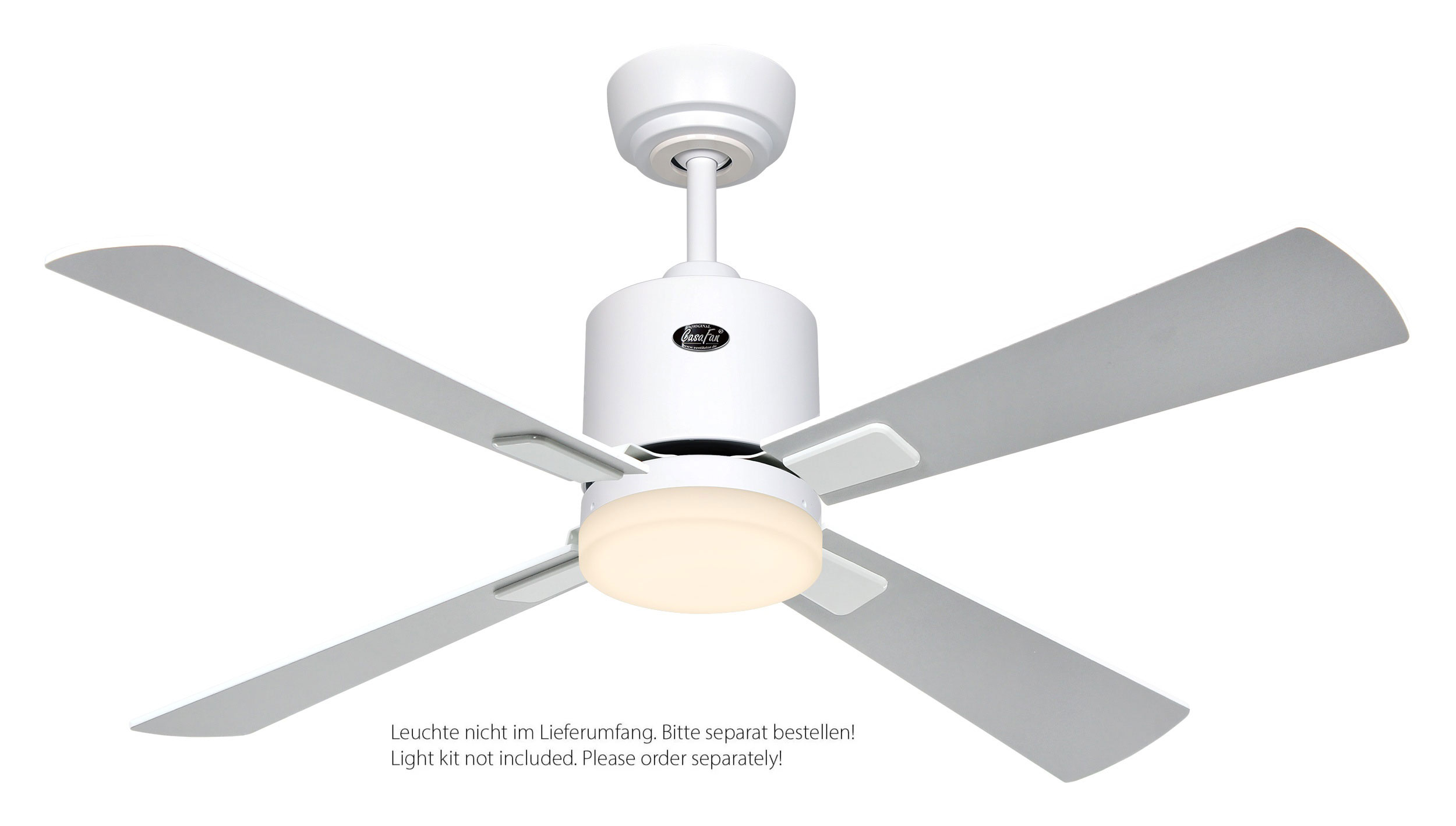 CasaFan Deckenventilator Eco Neo III 103 WE-WE/LG weiß - weiß/lichtgrau WiFi/WLAN optionale Leuchte EN5z