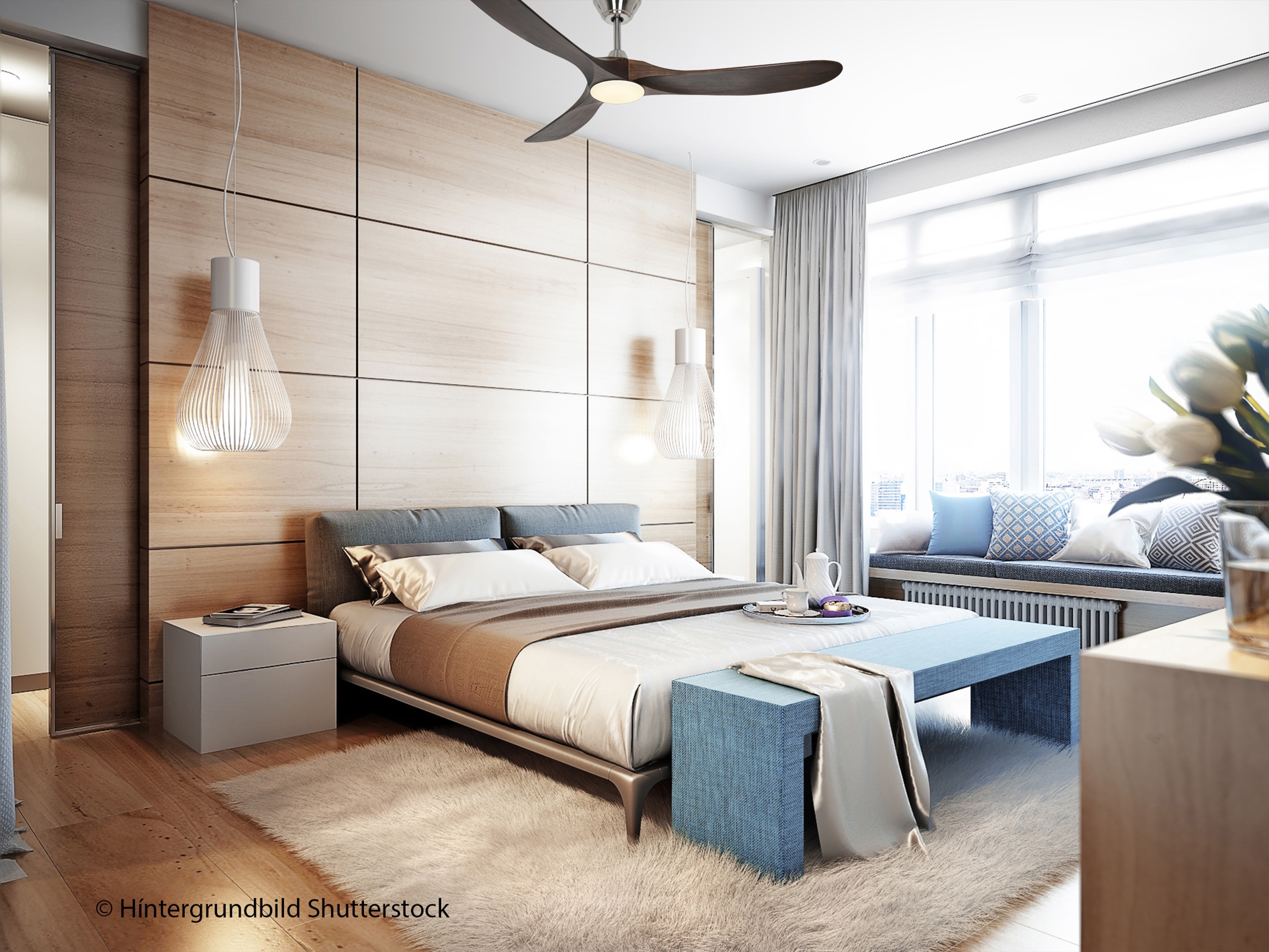 CasaFan Deckenventilator Eco Genuino-L 152 BN-NB Chrom gebürstet - Nussbaum Ambiente