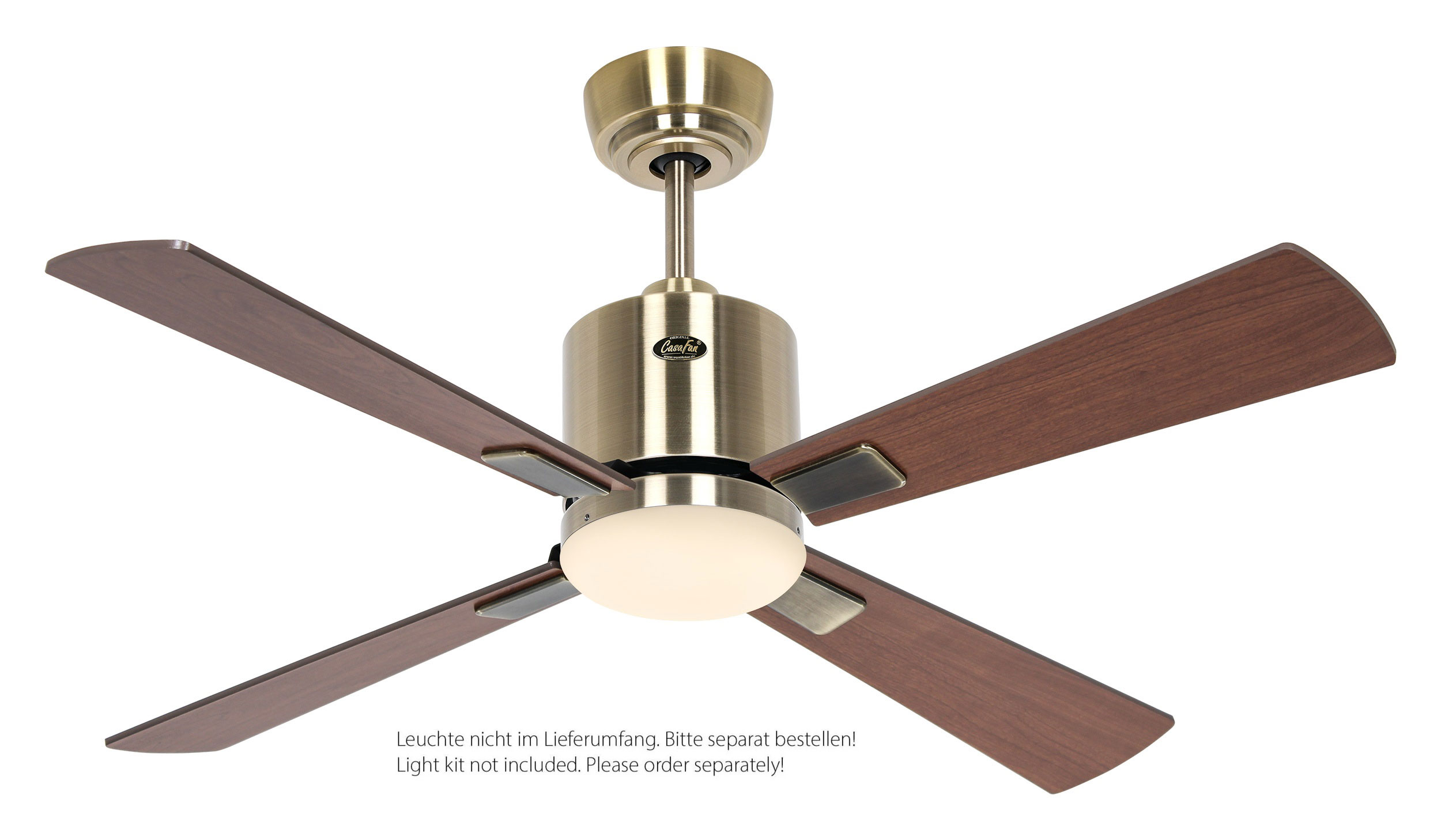 CasaFan Deckenventilator Eco Neo III 103 MA-NB/KI Messing antik - Nussbaum/Kirsche WiFi/WLAN optionale Leuchte EN5r