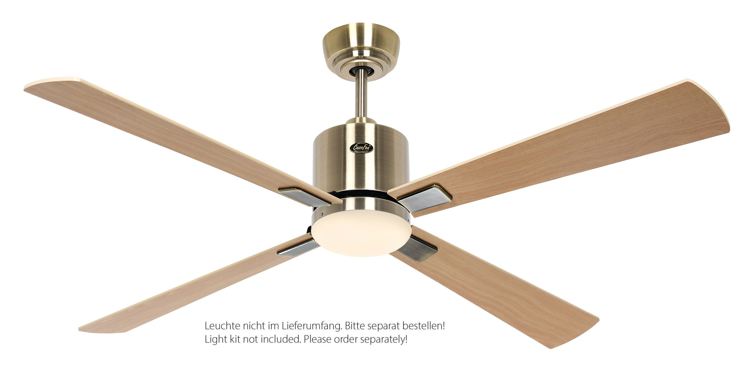 CasaFan Deckenventilator Eco Neo III 132 MA-AH/BU Messing antik - Ahorn/Buche WiFi/WLAN optionale Leuchte EN5r