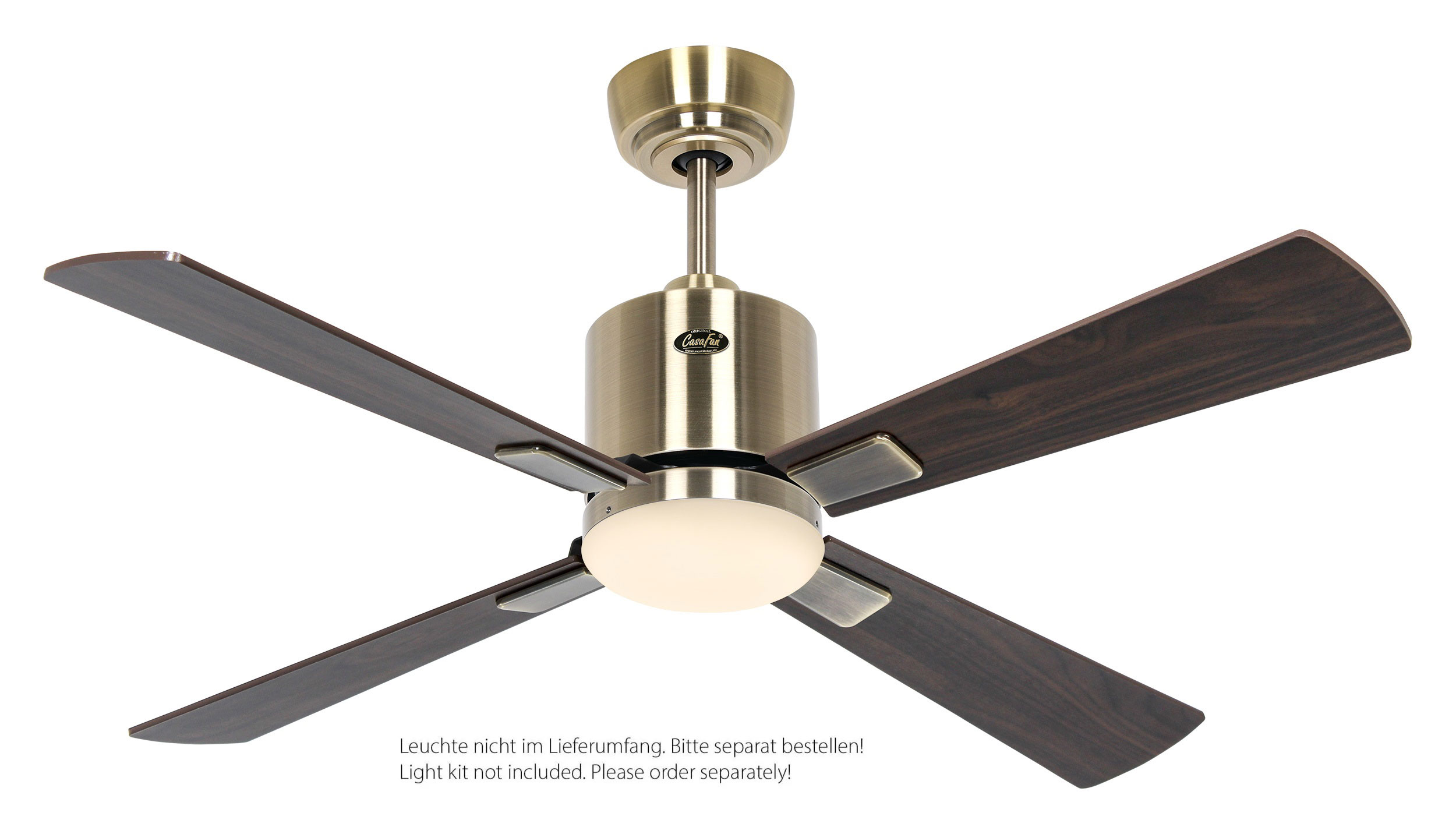 CasaFan Deckenventilator Eco Neo III 103 MA-NB/KI Messing antik - Nussbaum/Kirsche WiFi/WLAN optionale Leuchte EN5r