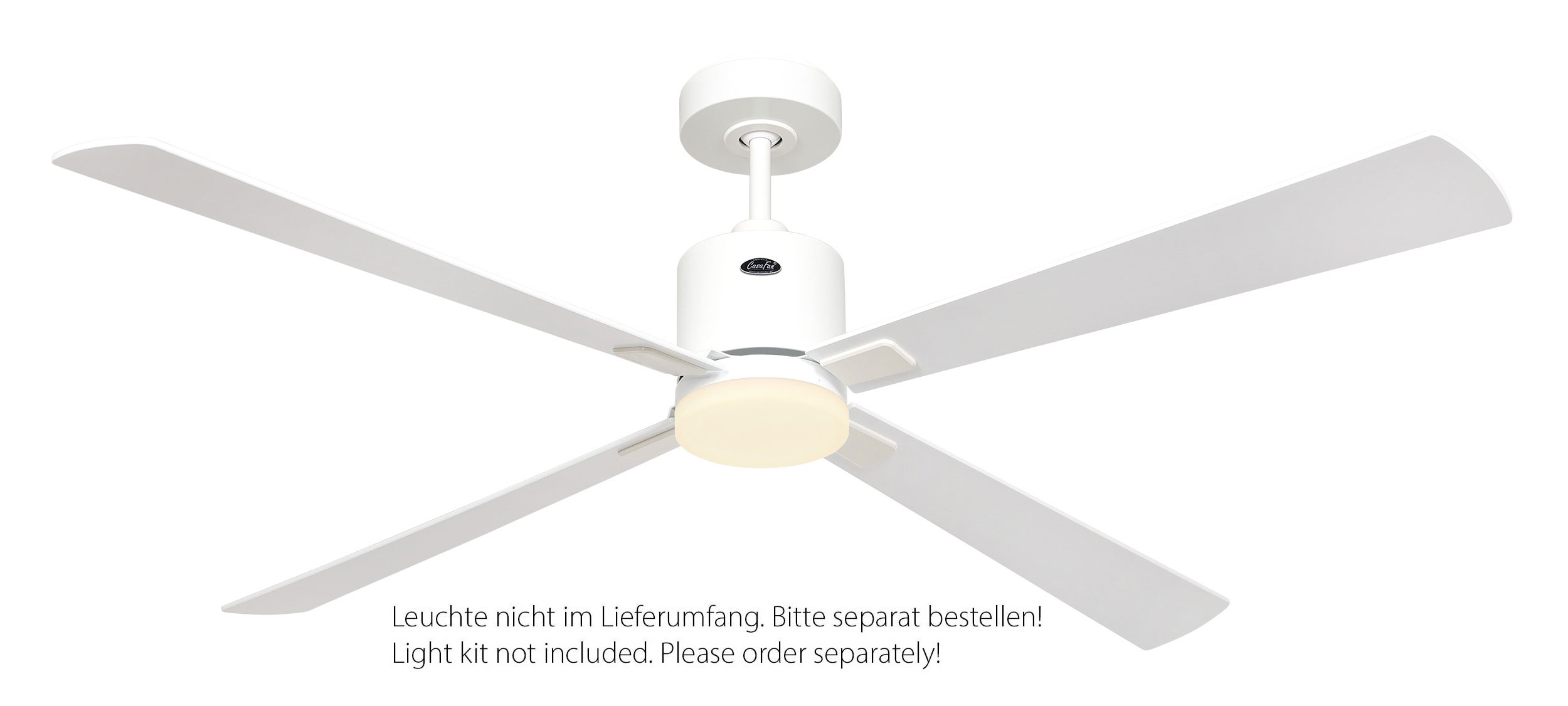 CasaFan Deckenventilator Eco Concept 152 WE-WE/LG Weiß - Weiß/Lichtgrau WiFi mit optionaler Leuchte EN5z
