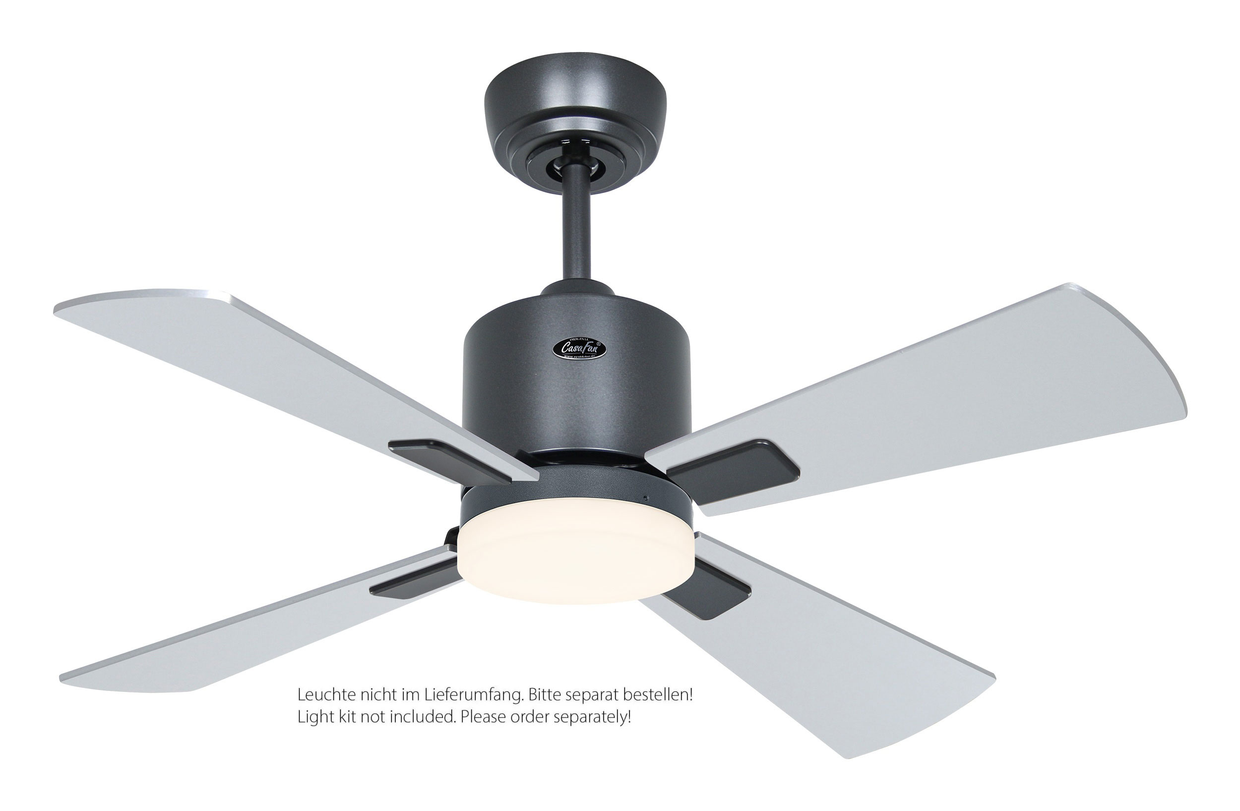 CasaFan Deckenventilator Eco Neo III 92 BG-WN/SI basaltgrau Wenge/silber WiFi/WLAN optionale Leuchte EN5z