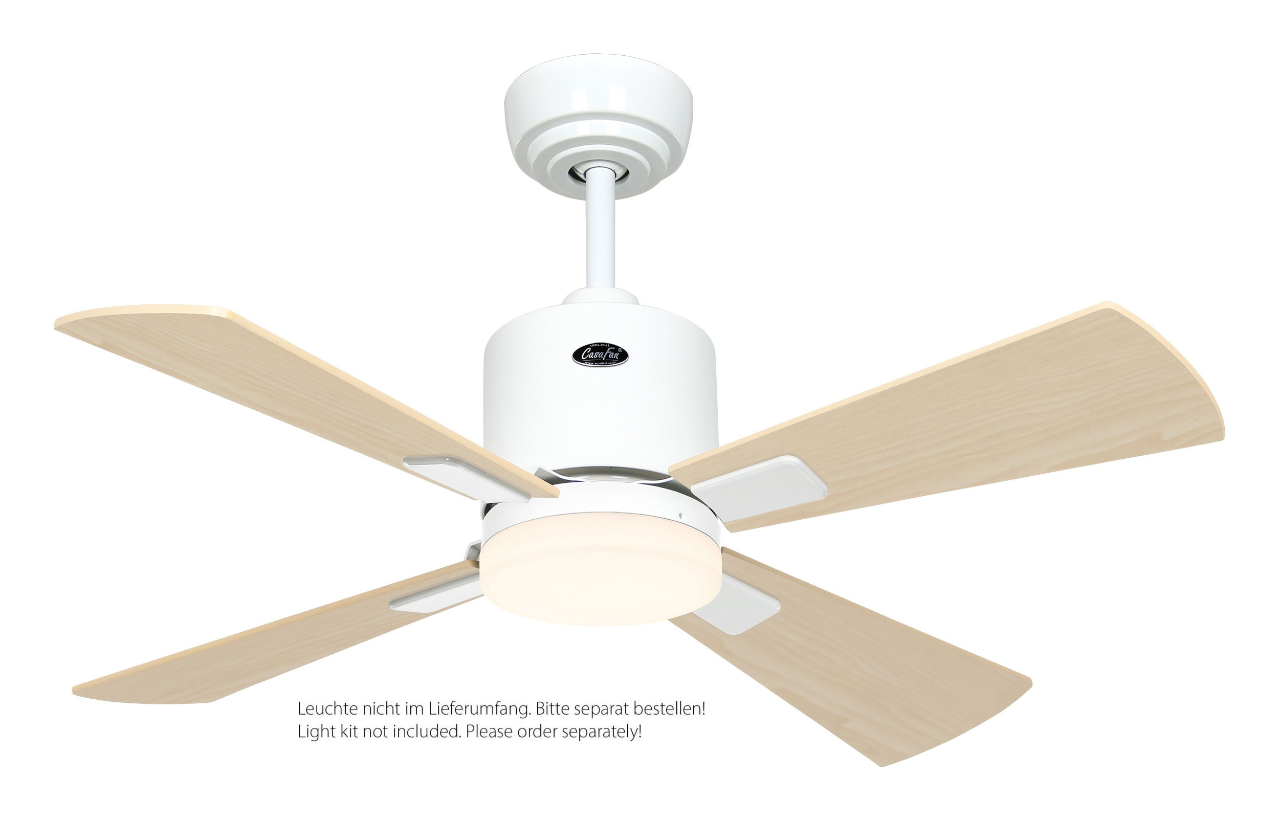 CasaFan Deckenventilator Eco Neo III 92 WE-AH/BU weiß - Ahorn/Buche WiFi/WLAN optionale Leuchte EN5z