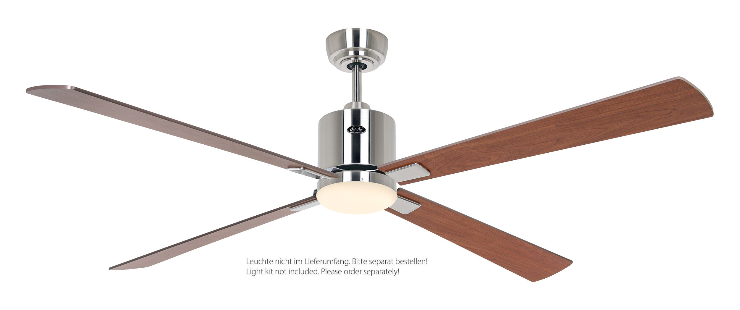 CasaFan Deckenventilator Eco Neo III 152 BN-NB/KI Chrom gebürstet - Nussbaum/Kirsche Wifi/WLAN optionale Leuchte EN5r