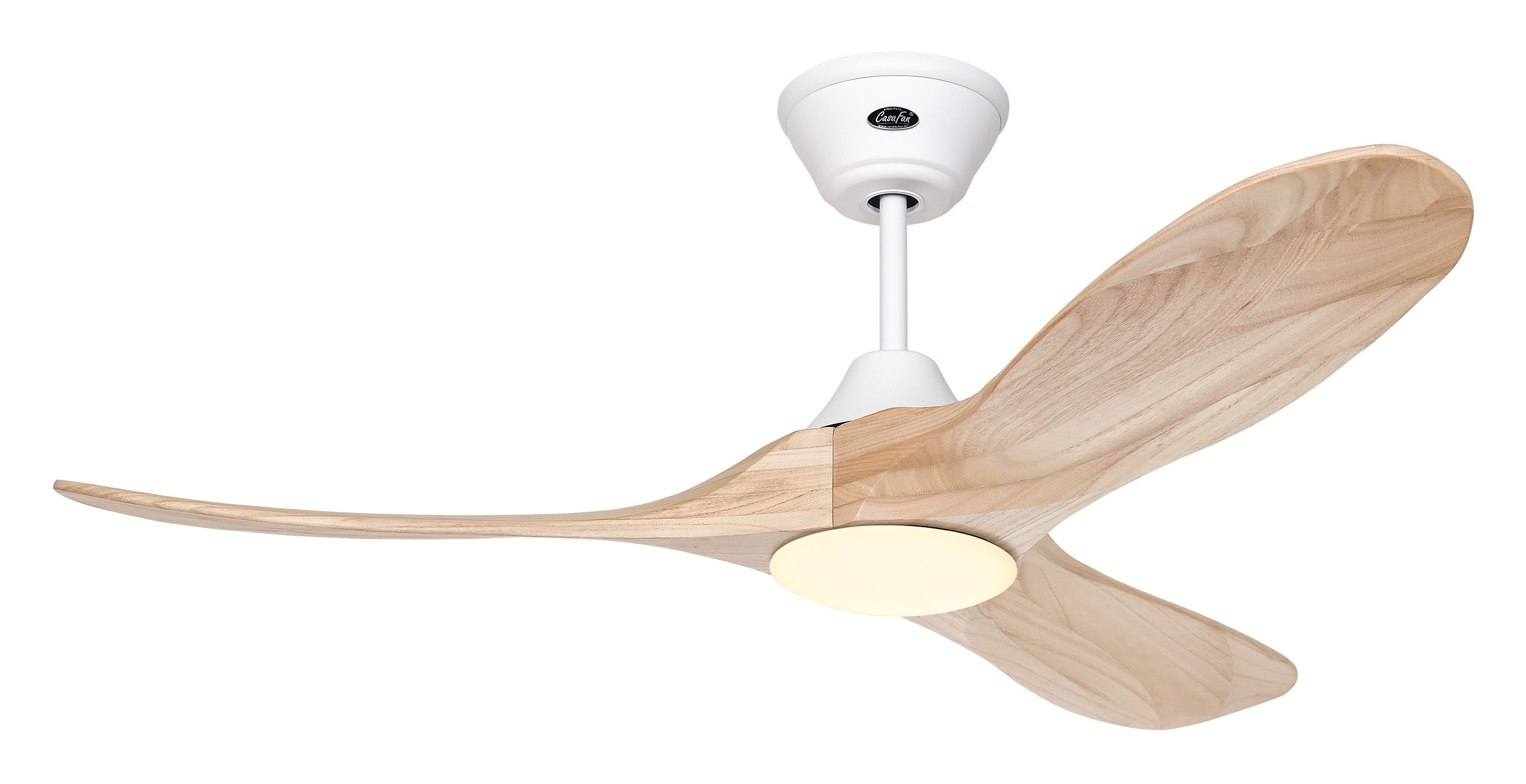 CasaFan Deckenventilator Eco Genuino-L 122 MW-NT Weiß - Holz natur mit Leuchte