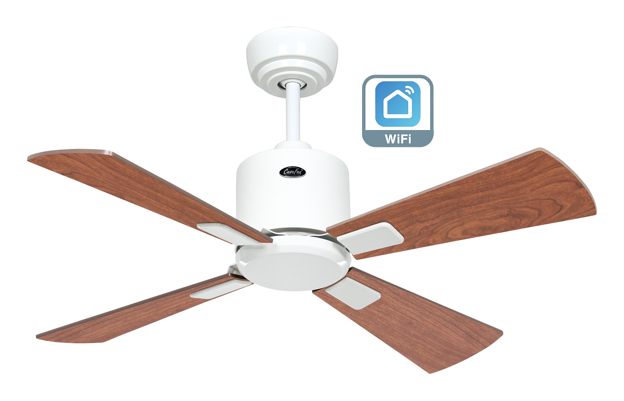 CasaFan Deckenventilator Eco Neo III 92 WE-NB/KI weiß - Nussbaum/Kirsche WiFi/WLAN