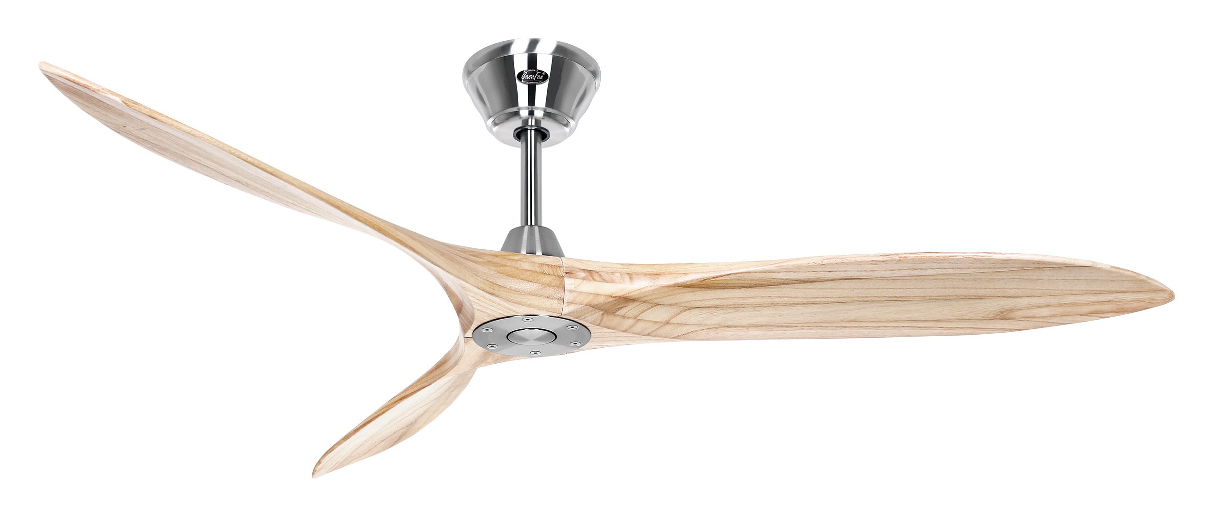 CasaFan Deckenventilator Eco Airscrew 152 BN-NT Chrom gebürstet - Holz natur
