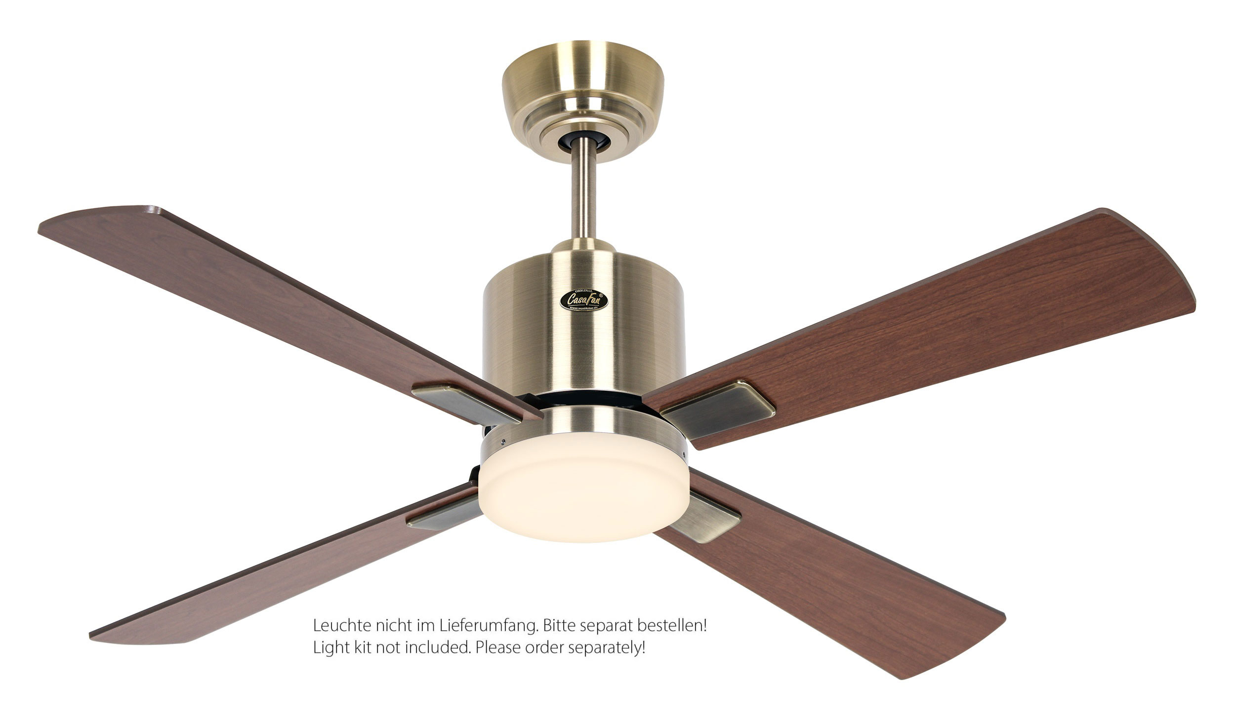 CasaFan Deckenventilator Eco Neo III 103 MA-NB/KI Messing antik - Nussbaum/Kirsche WiFi/WLAN optionale Leuchte EN5z