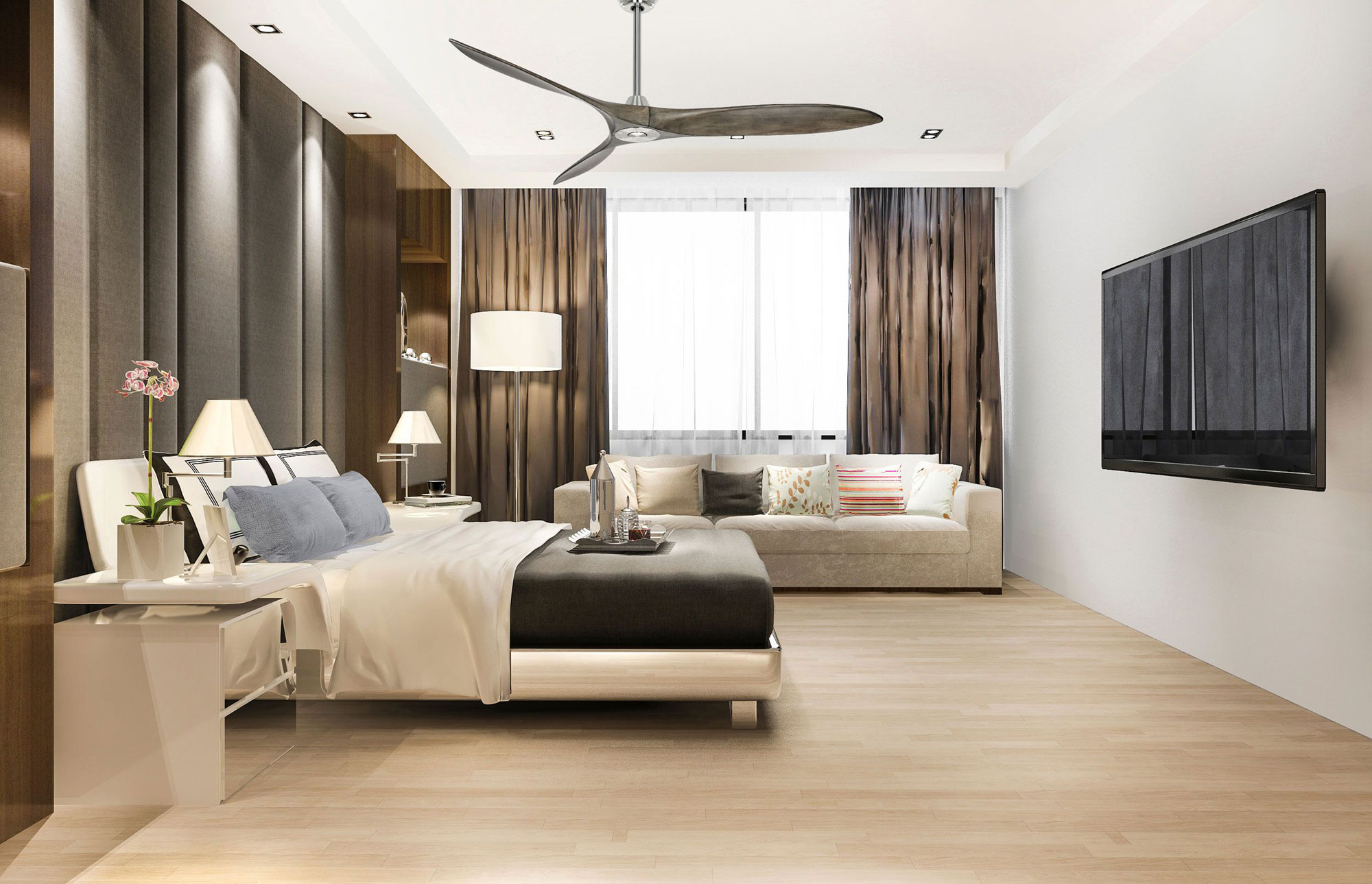 CasaFan Deckenventilator Eco Airscrew 152 BN-GW Chrom gebürstet - grey washed