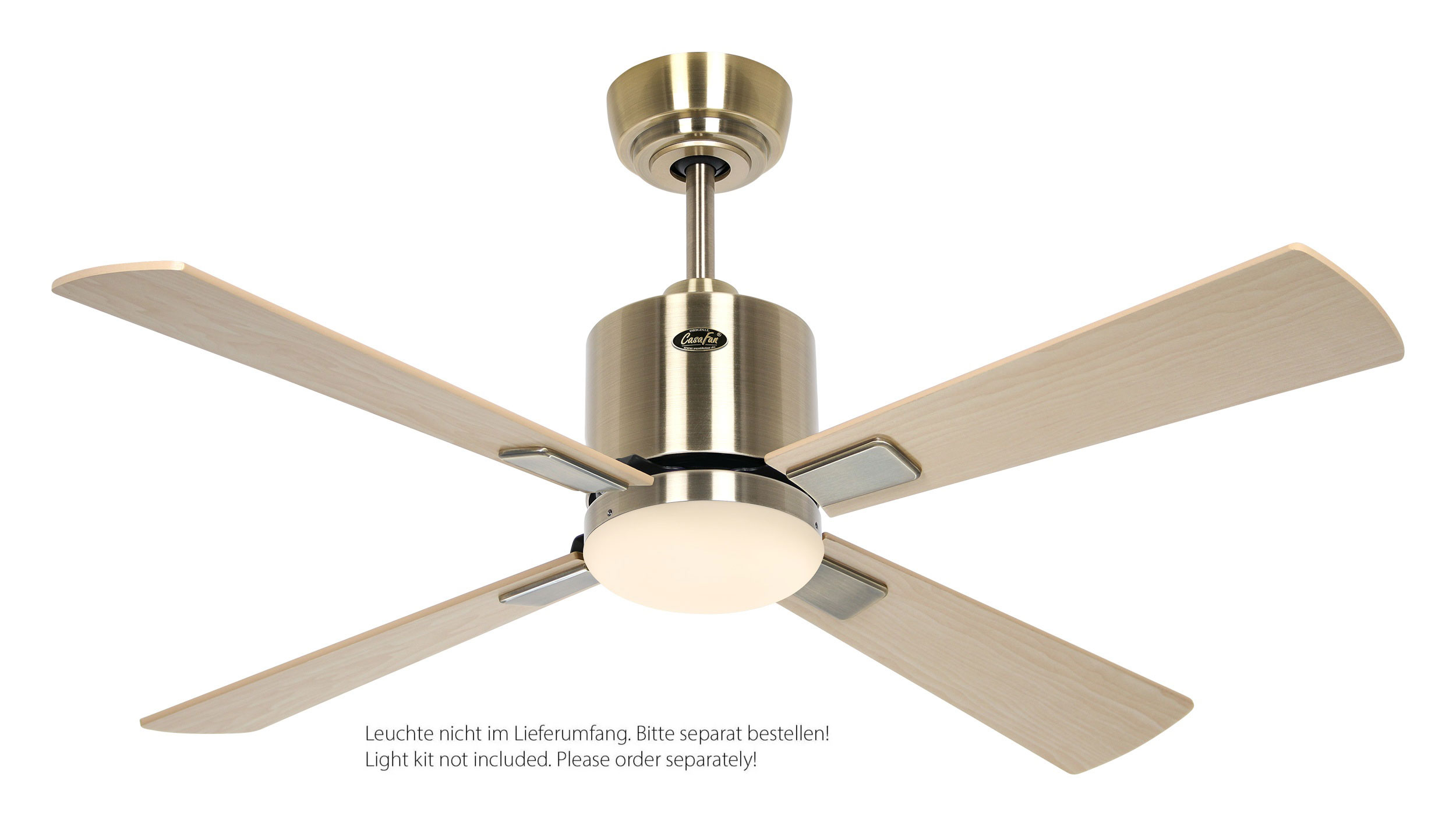 CasaFan Deckenventilator Eco Neo III 103 MA-AH/BU Messing antik - Ahorn/Buche WiFi/WLAN optionale Leuchte EN5r