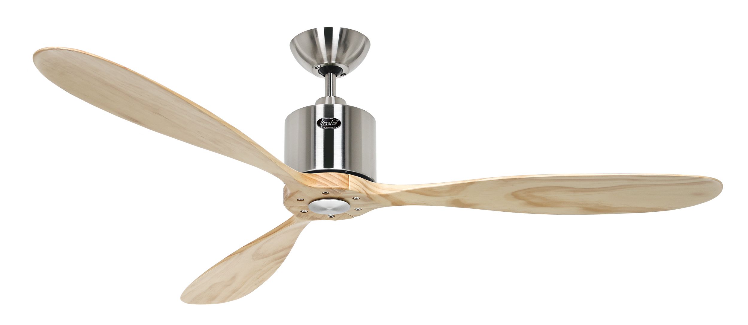 CasaFan Deckenventilator Aeroplan Eco BN-NT Chrom gebürstet - Holz natur