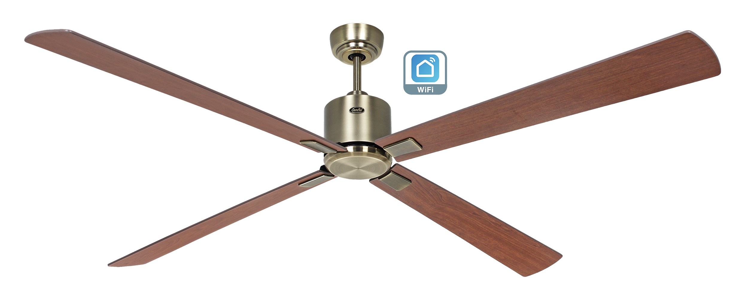 CasaFan Deckenventilator Eco Neo III 180 MA-NB/KI Messing antik - Nussbaum/Kirsche Wifi/WLAN