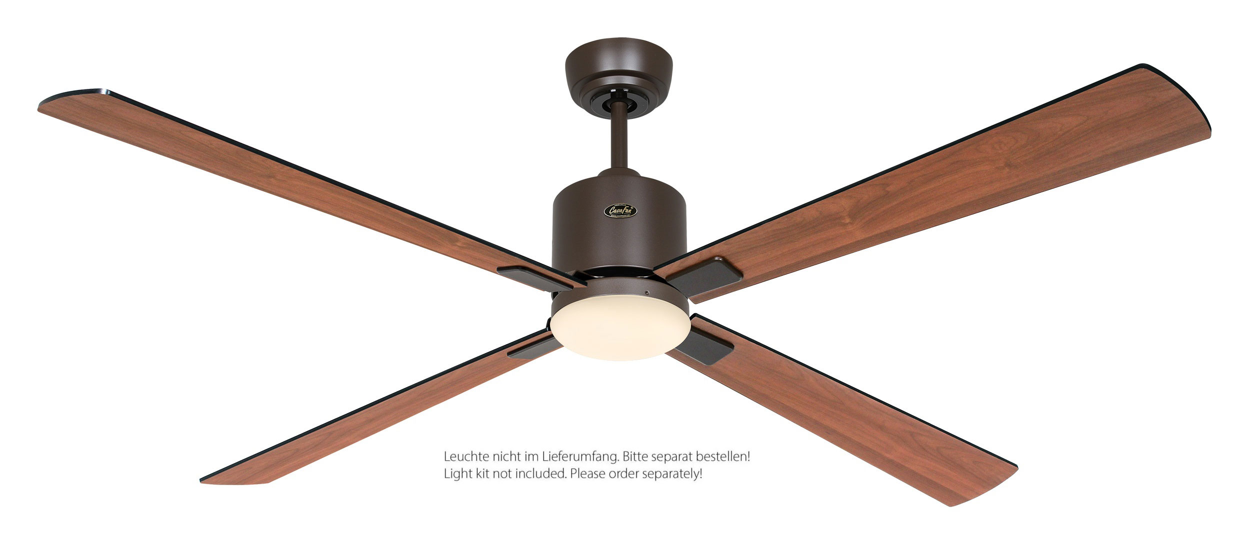 CasaFan Deckenventilator Eco Neo III 152 BZ-SW/TK bronze - schwarz/Teak Wifi/WLAN optionale Leuchte EN5r