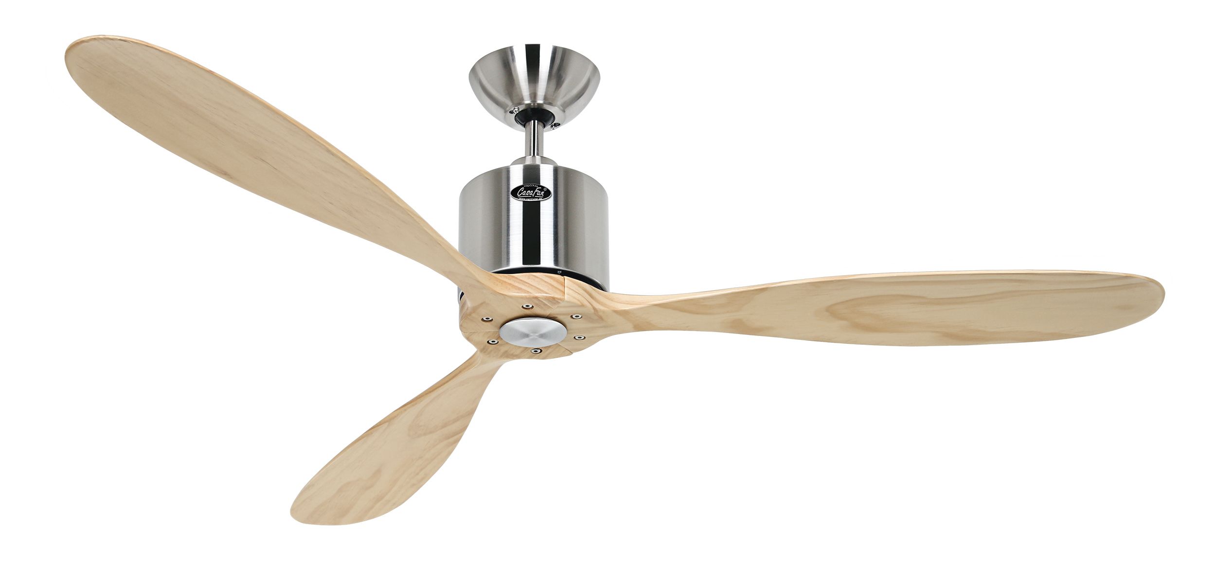CasaFan Deckenventilator Aeroplan Eco BN-NT Chrom gebürstet - Holz natur