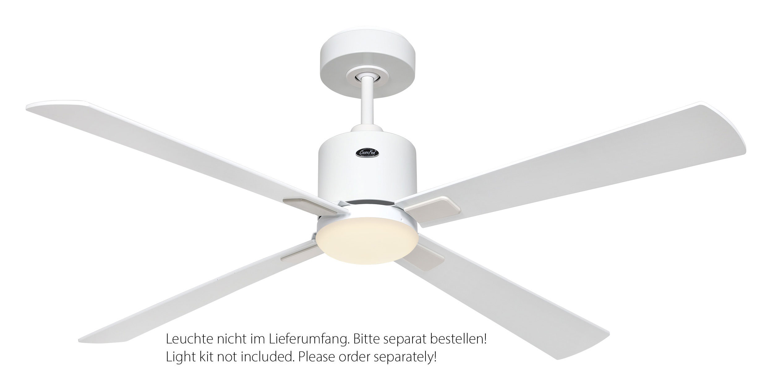 CasaFan Deckenventilator Eco Concept 132 WE-WE/LG Weiß - Weiß/Lichtgrau WiFi mit optionaler Leuchte EN5r