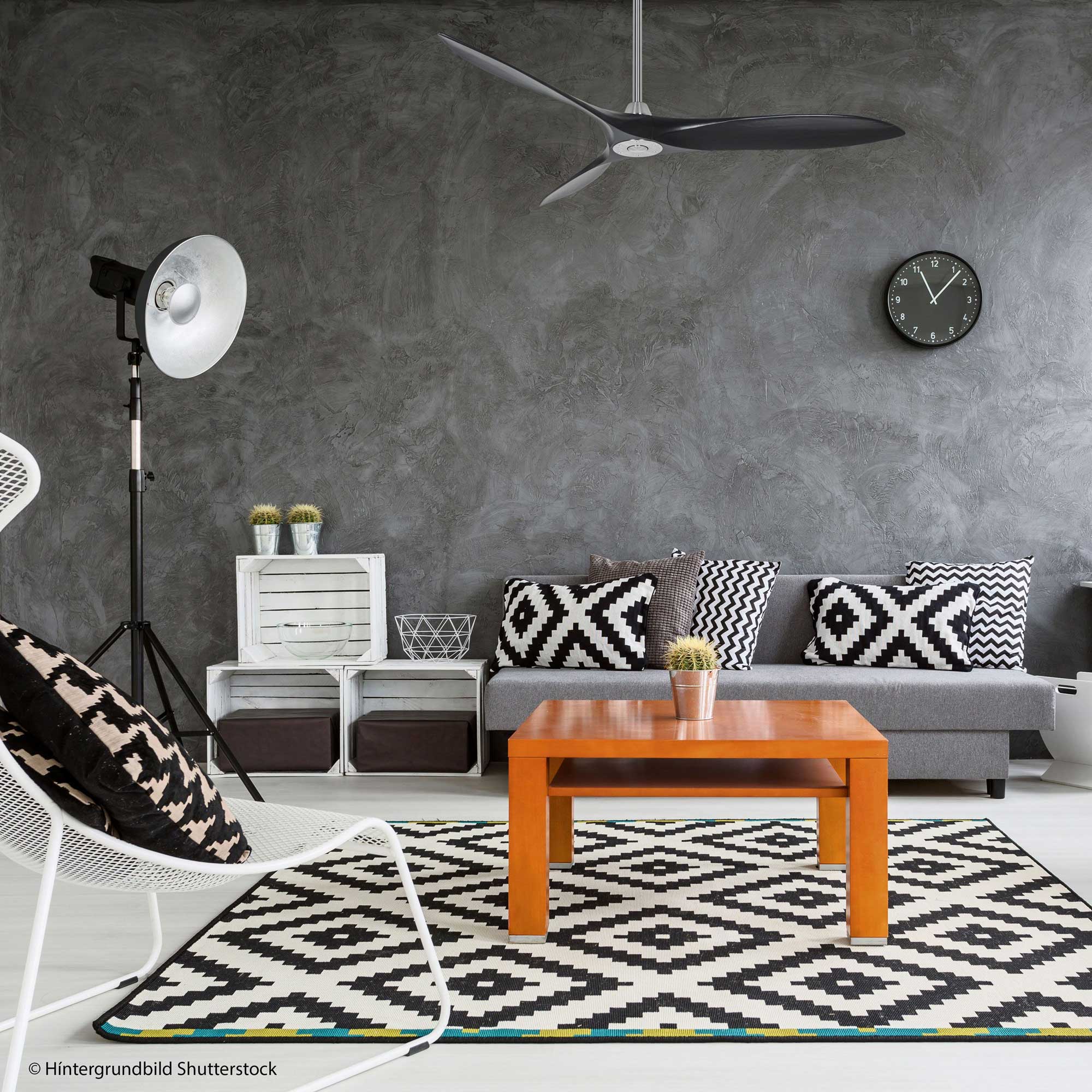 CasaFan Deckenventilator Eco Airscrew 152 BN-MS Chrom gebürstet - matt schwarz