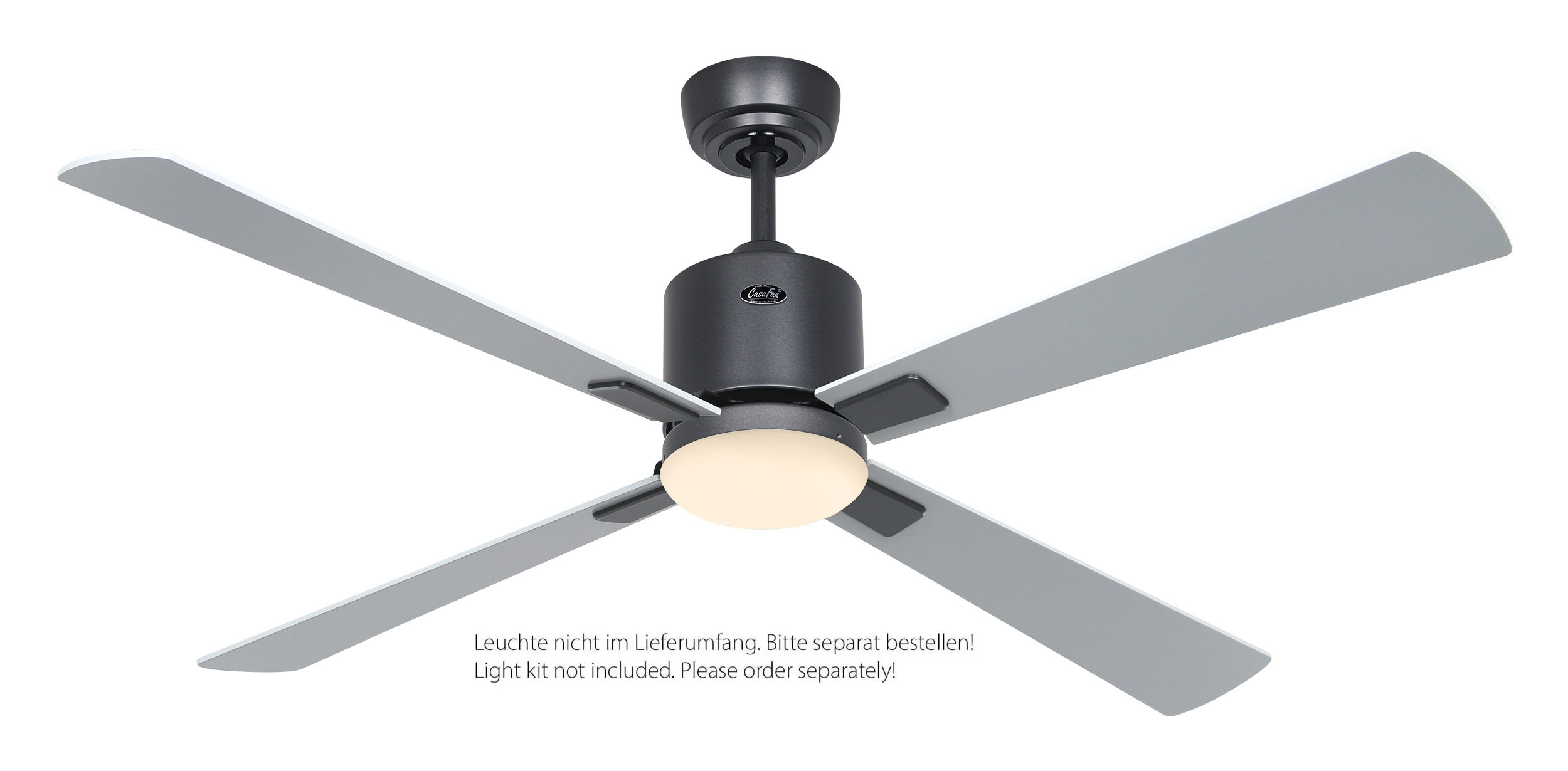 CasaFan Deckenventilator Eco Neo III 132 BG-WE/LG basaltgrau - weiß/lichtgrau WiFi/WLAN optionale Leuchte EN5r