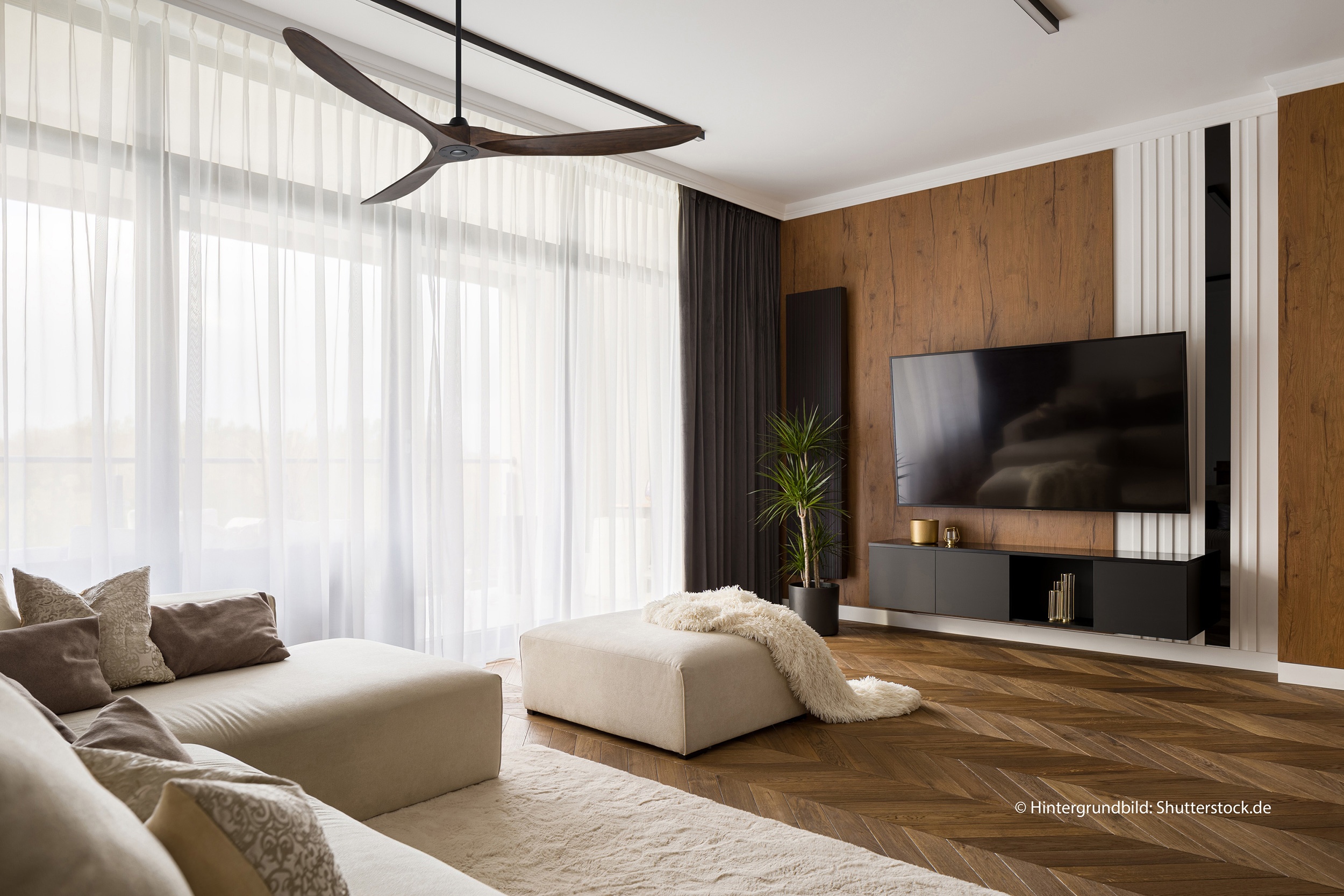 CasaFan Deckenventilator Eco Genuino 180 MS-NB Schwarz - Nussbaum Ambiente