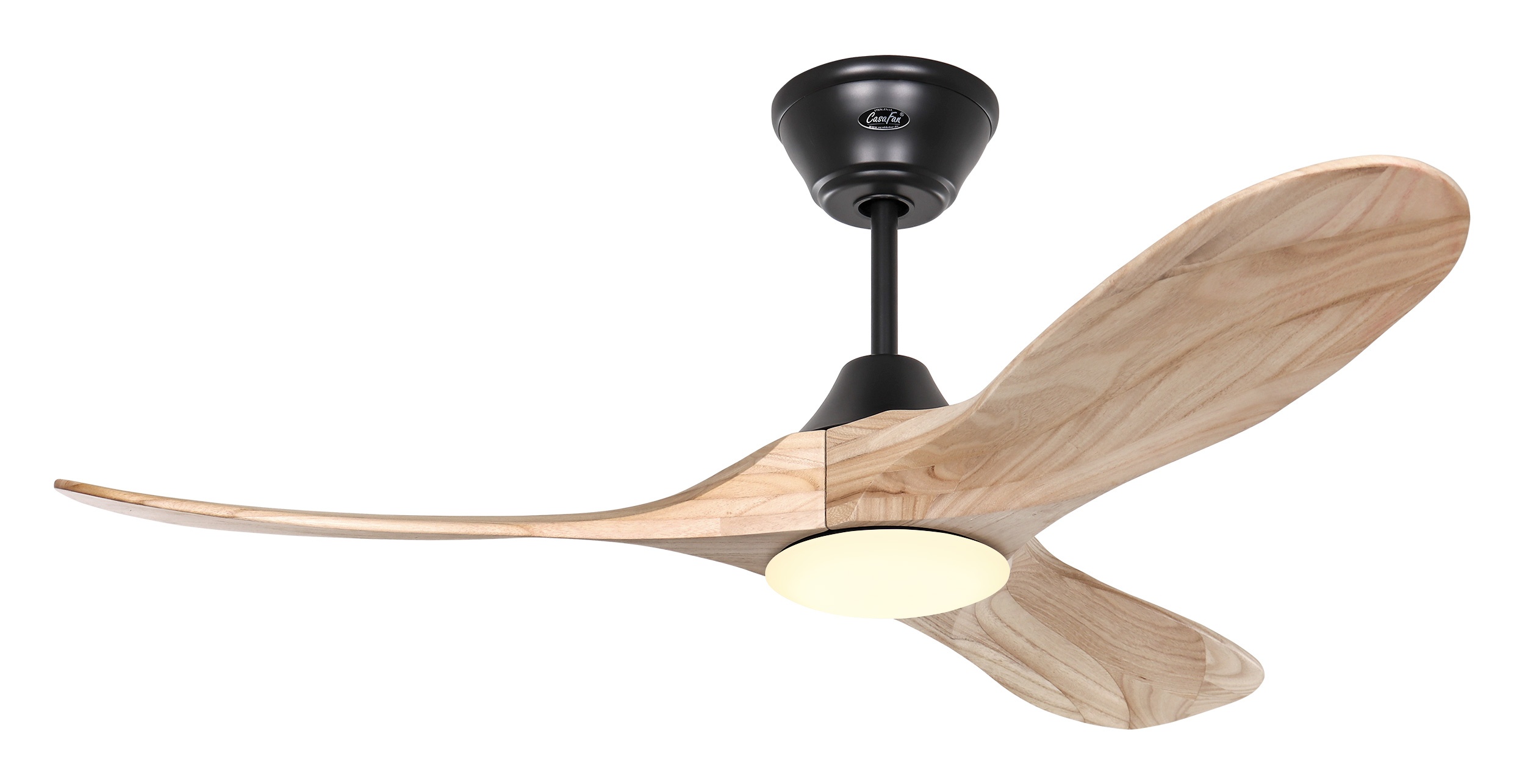 CasaFan Deckenventilator Eco Genuino-L 122 MS-NT Schwarz - Holz natur mit Leuchte