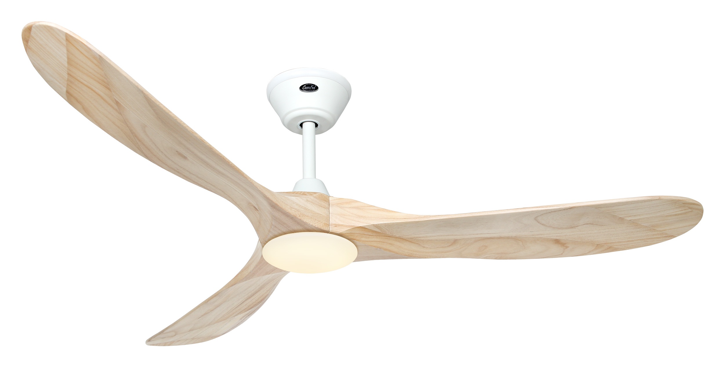 CasaFan Deckenventilator Eco Genuino-L 152 MW-NT Weiß - Holz natur mit Leuchte