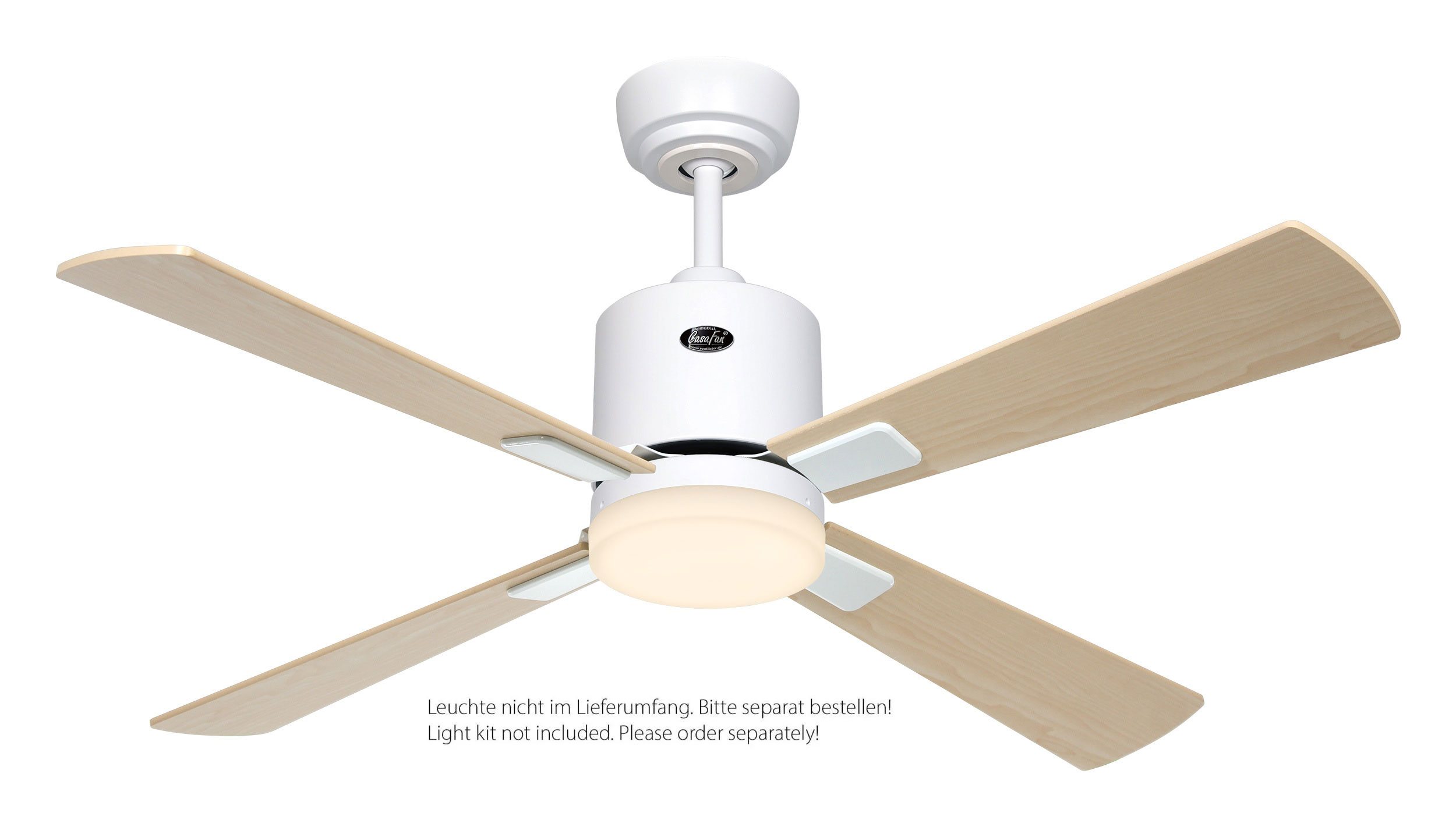 CasaFan Deckenventilator Eco Neo III 103 WE-AH/BU weiß - Ahorn/Buche WiFi/WLAN optionale Leuchte EN5z