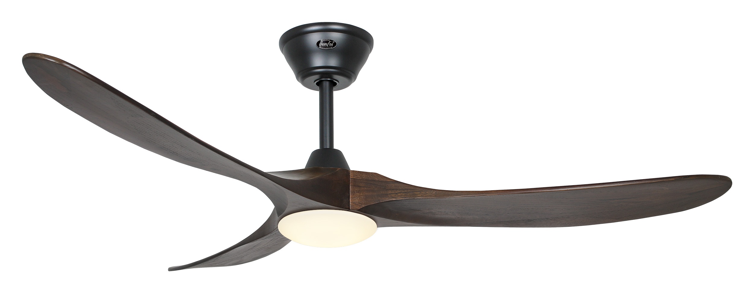 CasaFan Deckenventilator Eco Genuino-L 152 MS-NB Schwarz - Nussbaum mit Leuchte