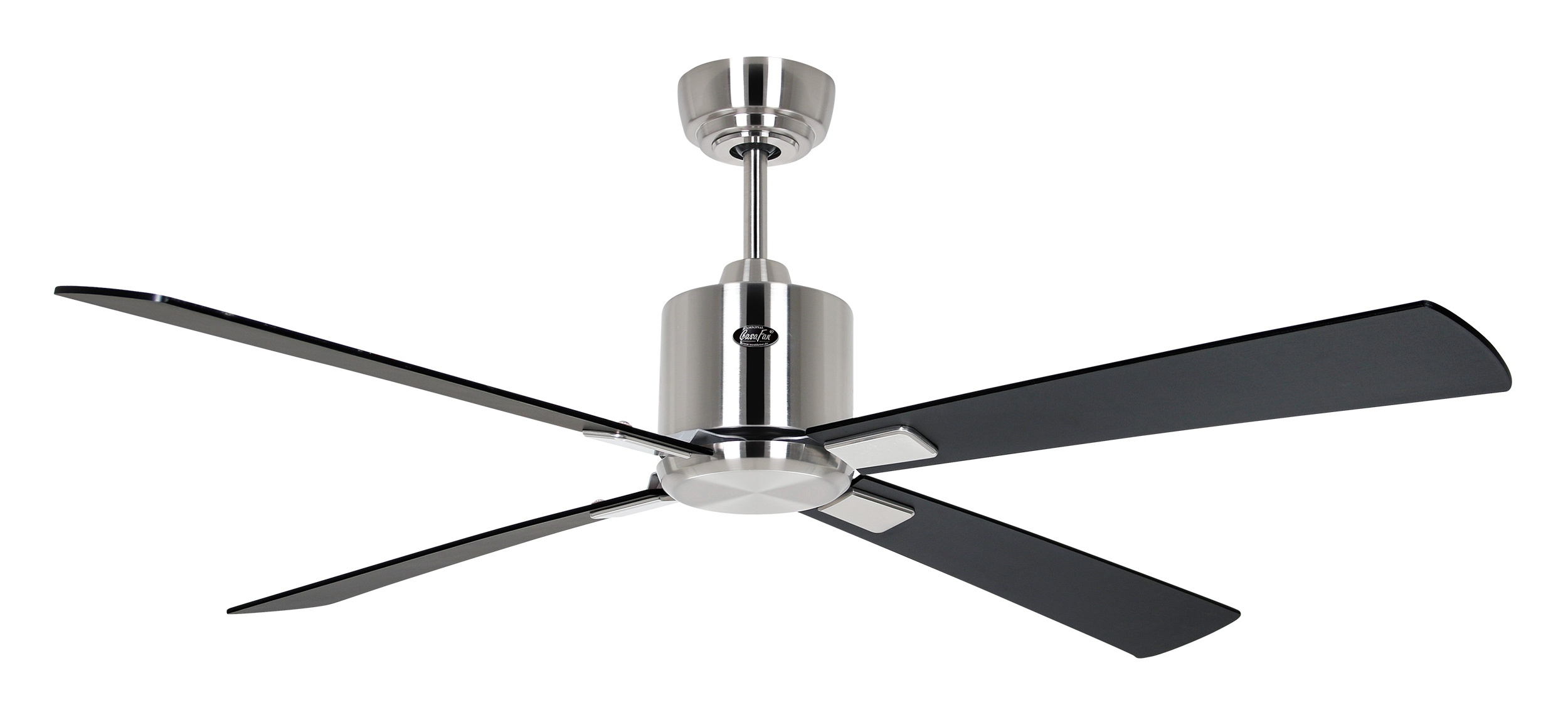CasaFan Deckenventilator Eco Neo III 132 BN-SW/TK Chrom gebürstet - schwarz/Teak WiFi/WLAN