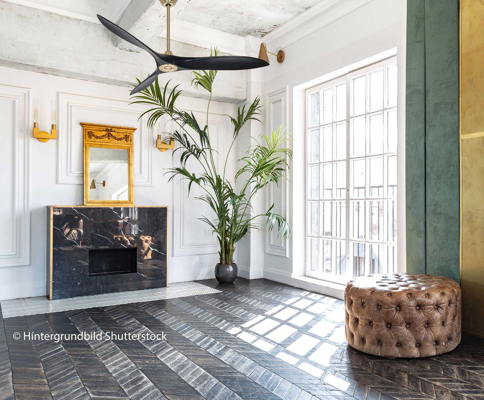 CasaFan Deckenventilator Eco Airscrew 152 MG-MS Messing gebürstet - matt schwarz