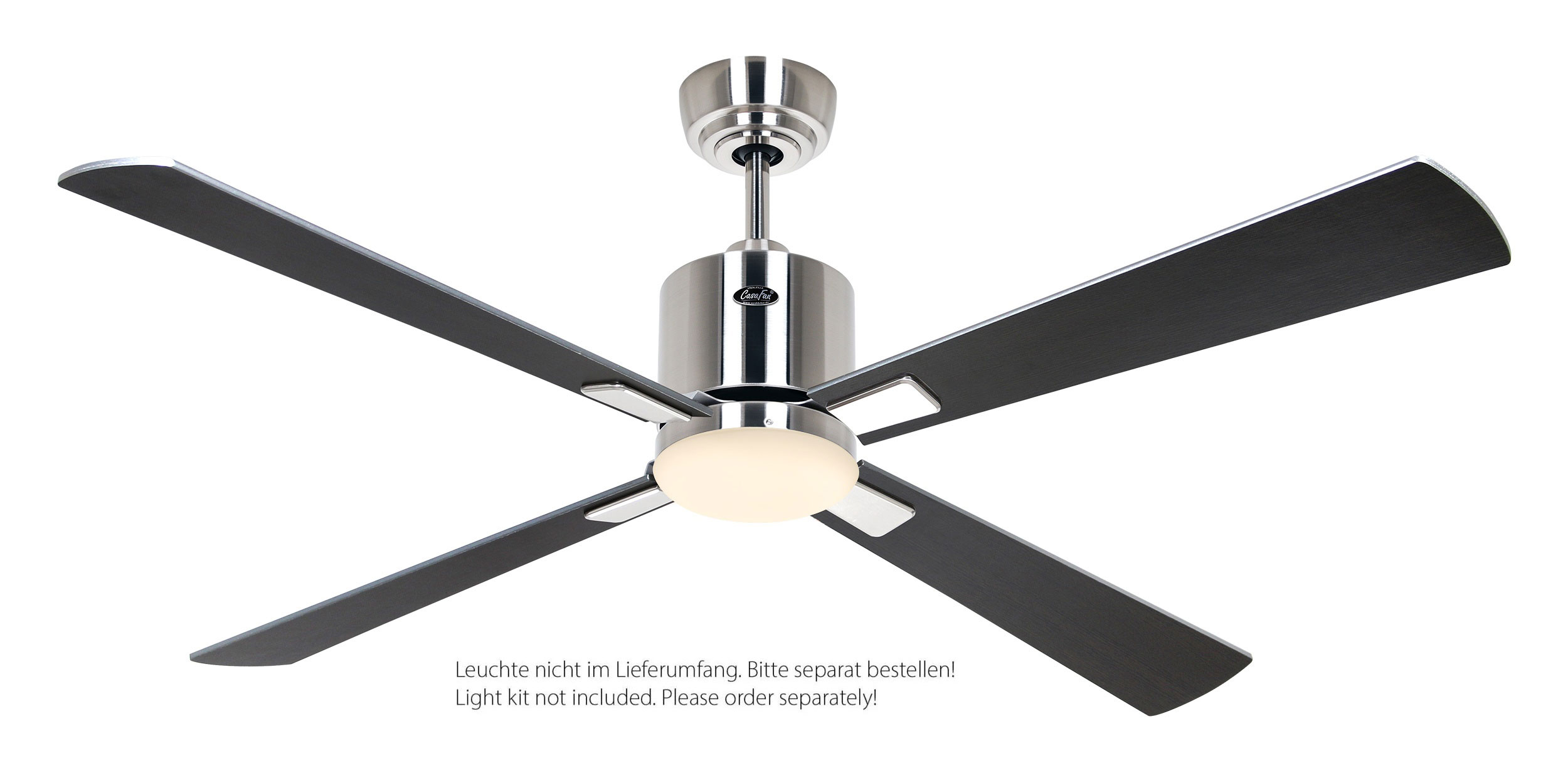 CasaFan Deckenventilator Eco Neo III 132 BN-WN/SI Chrom gebürstet - Wenge/silber WiFi/WLAN optionale Leuchte EN5r