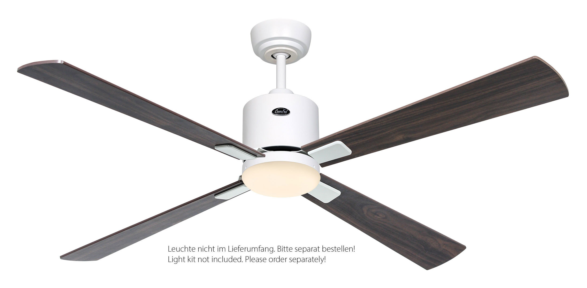 CasaFan Deckenventilator Eco Neo III 132 WE-NB/KI weiß - Nussbaum/Kirsche WiFi/WLAN optionale Leuchte EN5r