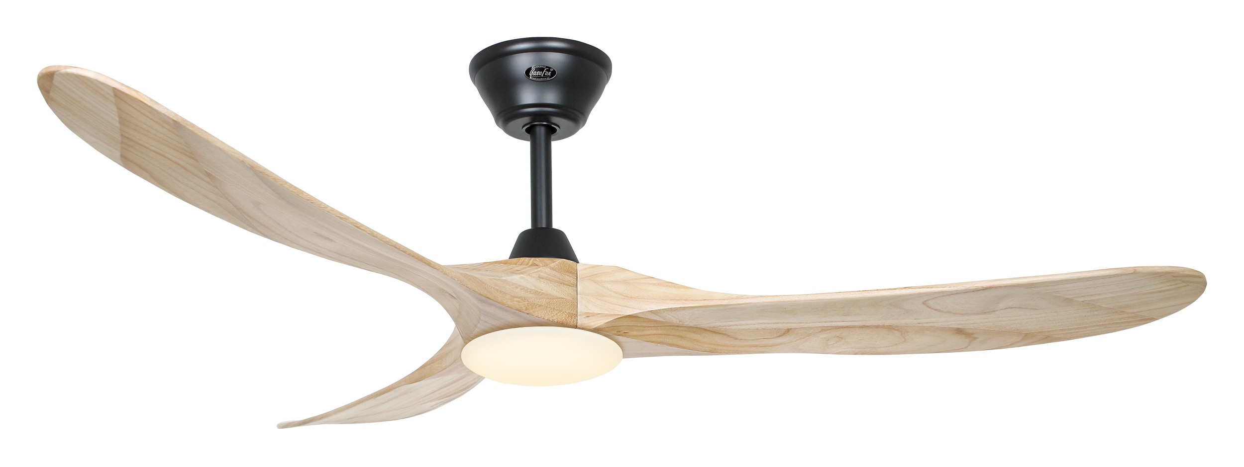 CasaFan Deckenventilator Eco Genuino-L 152 MS-NT Schwarz - Holz natur mit Leuchte