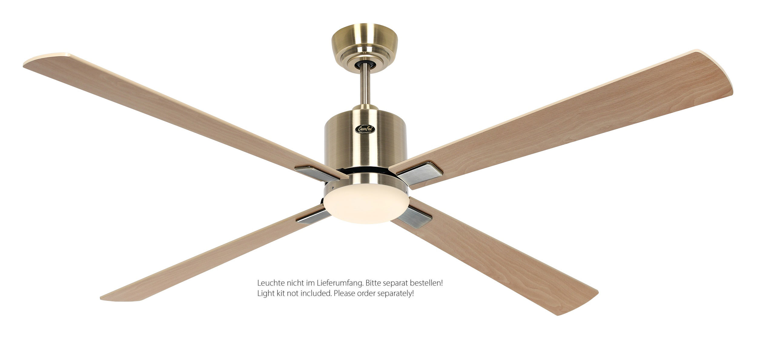CasaFan Deckenventilator Eco Neo III 152 MA-AH/BU Messing antik - Ahorn/Buche Wifi/WLAN optionale Leuchte EN5r