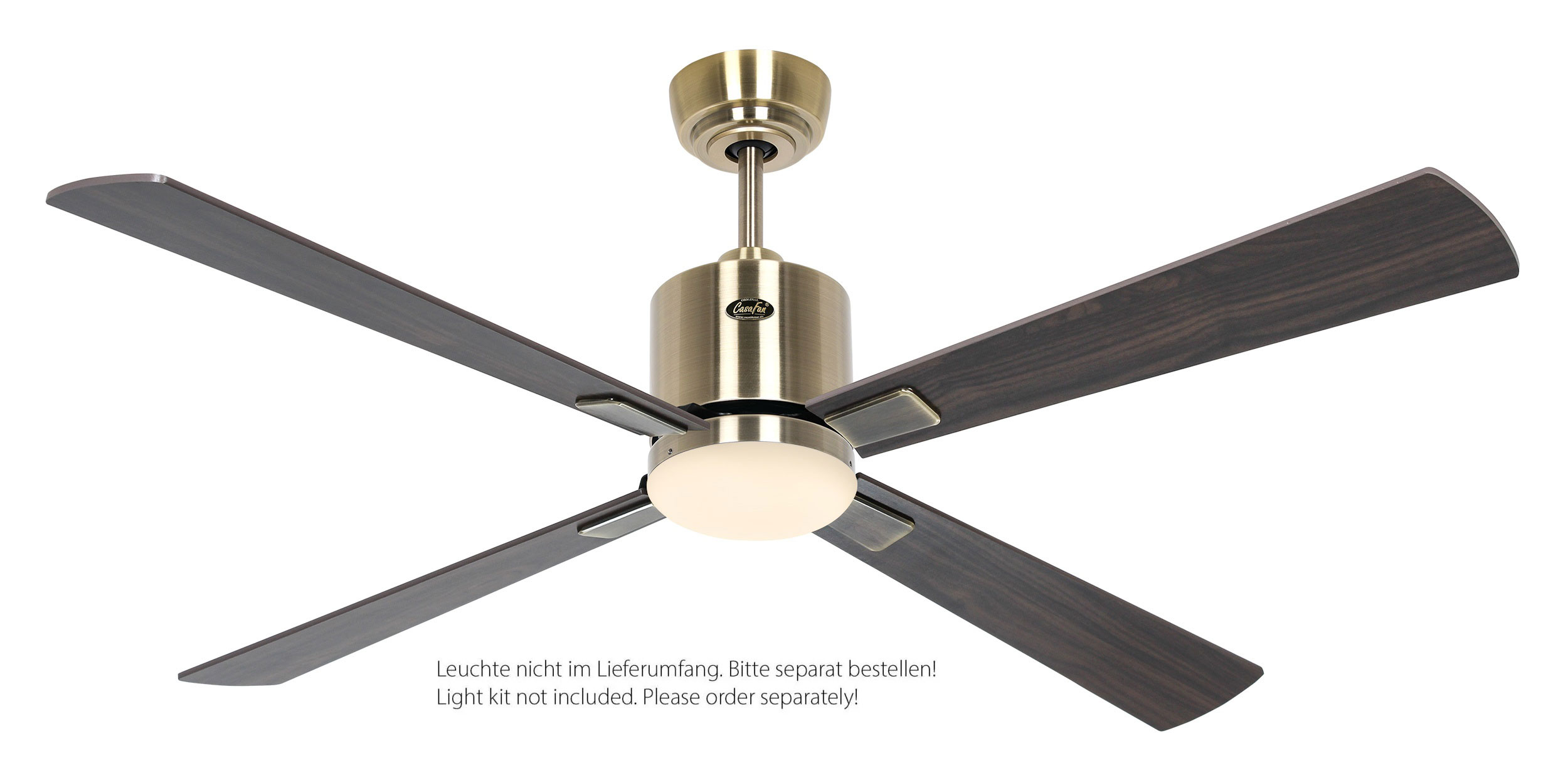 CasaFan Deckenventilator Eco Neo III 132 MA-NB/KI Messing antik - Nussbaum/Kirsche WiFi/WLAN optionale Leuchte EN5r