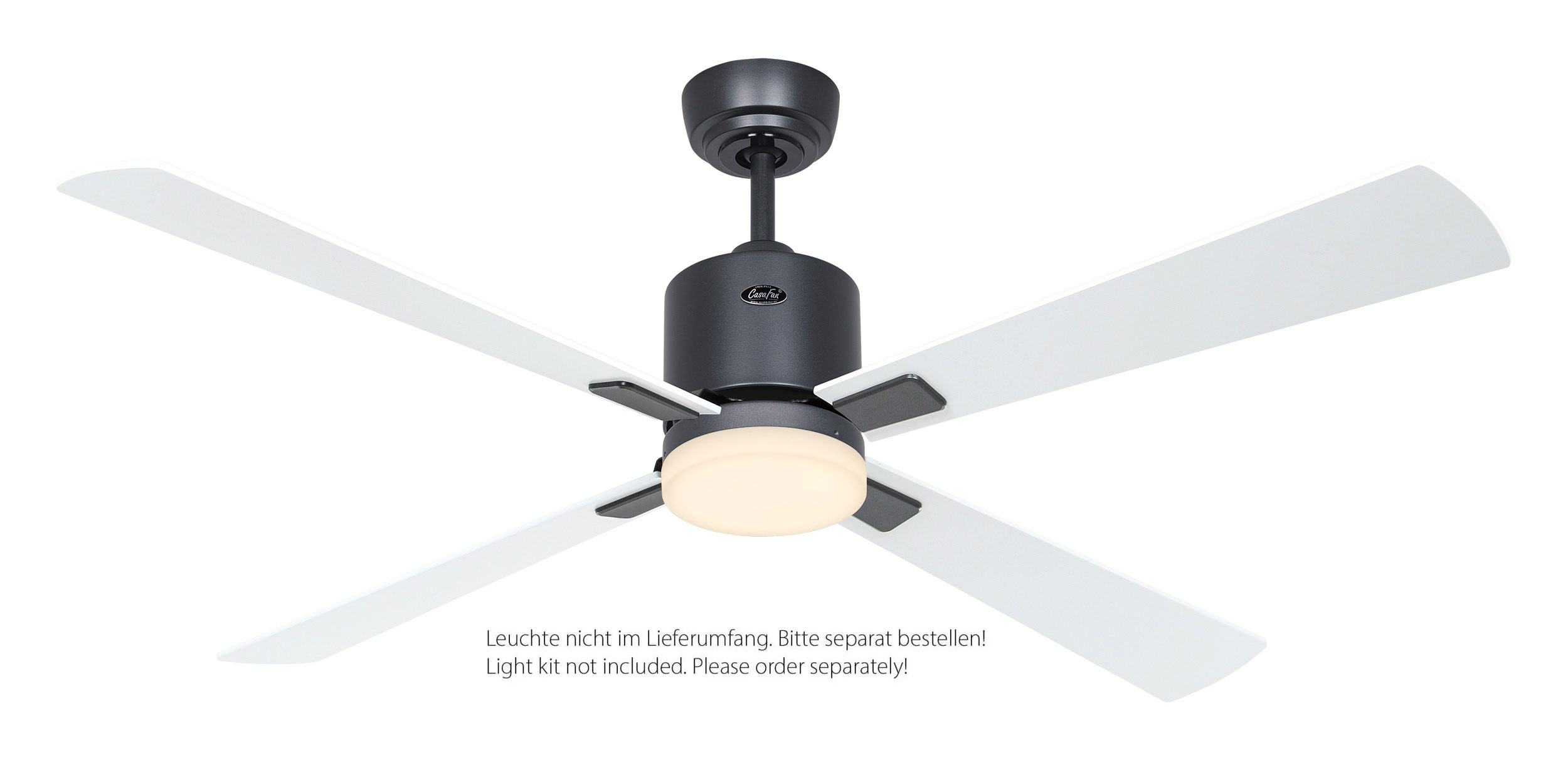 CasaFan Deckenventilator Eco Neo III 132 BG-WE/LG basaltgrau - weiß/lichtgrau WiFi/WLAN optionale Leuchte EN5z