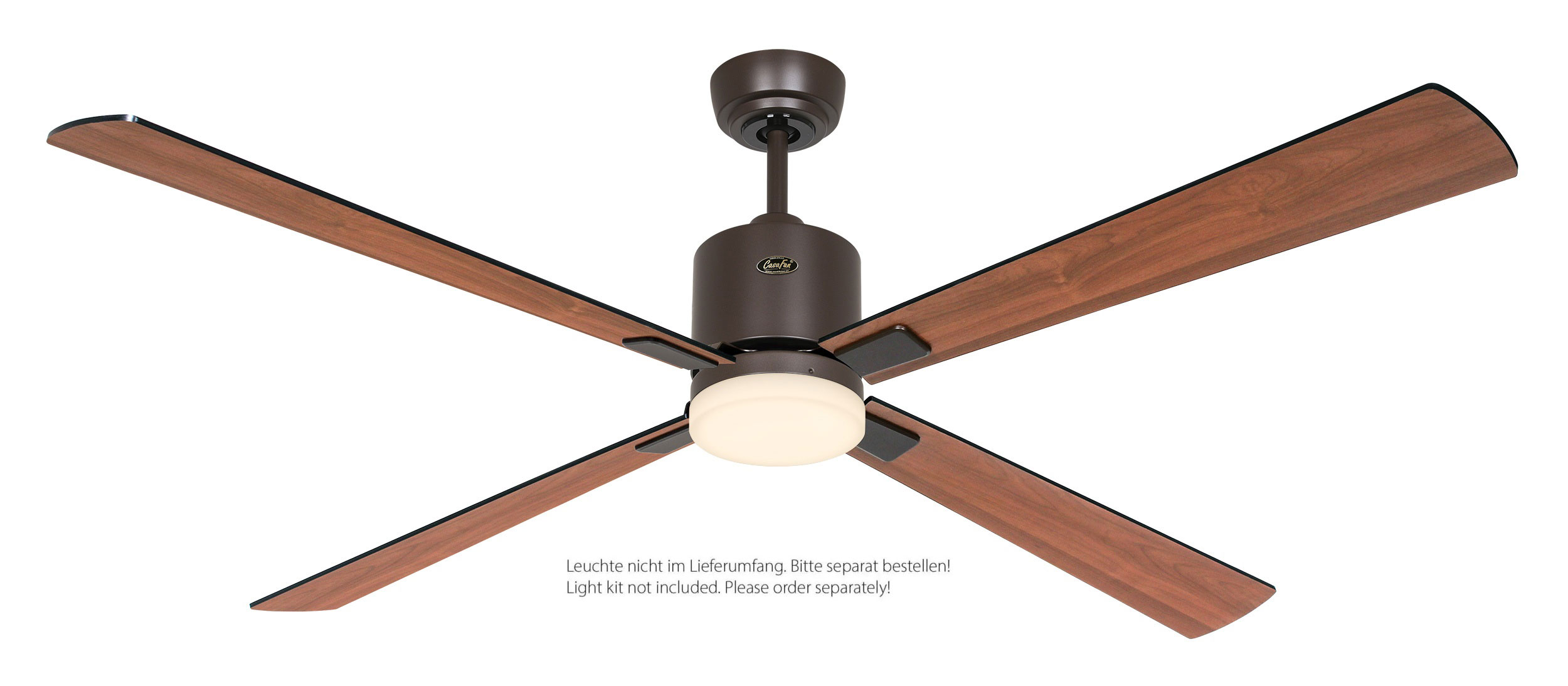 CasaFan Deckenventilator Eco Neo III 152 BZ-SW/TK bronze - schwarz/Teak Wifi/WLAN optionale Leuchte EN5z