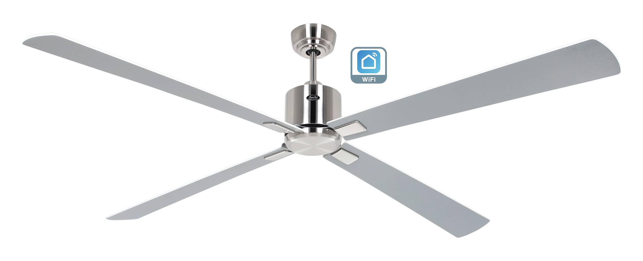 CasaFan Deckenventilator Eco Neo III 180 BN-WE/LG Chrom gebürstet - weiß/lichtgrau Wifi/WLAN