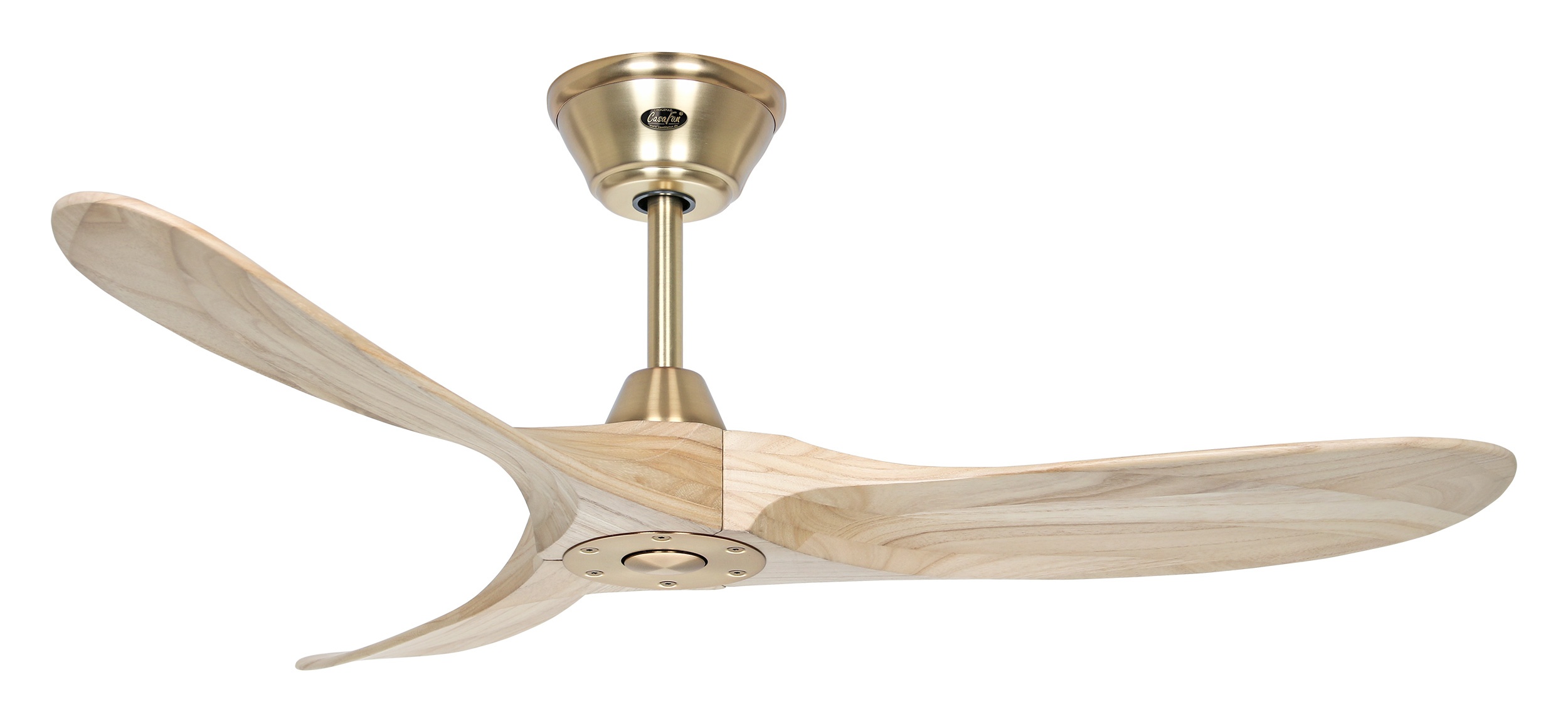 CasaFan Deckenventilator Eco Genuino 122 MG-NT Messing gebürstet - Holz natur