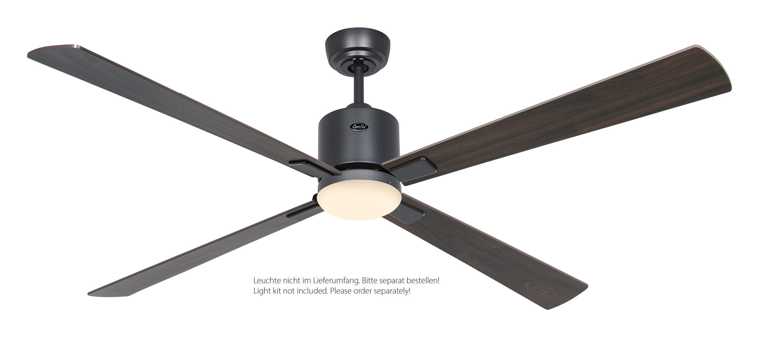 CasaFan Deckenventilator Eco Neo III 152 BG-NB/KI basaltgrau - Nussbaum/Kirsche Wifi/WLAN optionale Leuchte EN5r