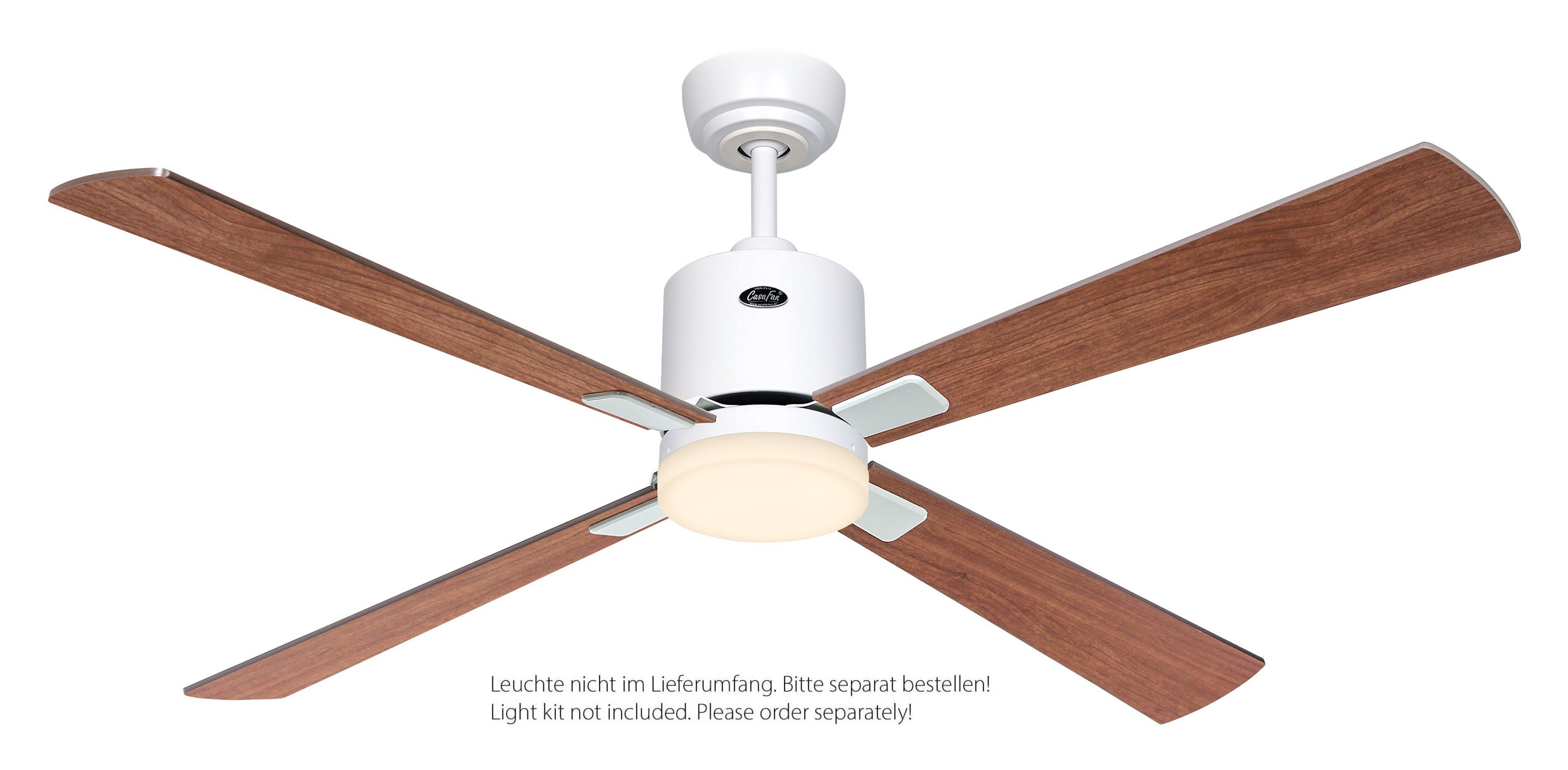 CasaFan Deckenventilator Eco Neo III 132 WE-NB/KI weiß - Nussbaum/Kirsche WiFi/WLAN optionale Leuchte EN5z