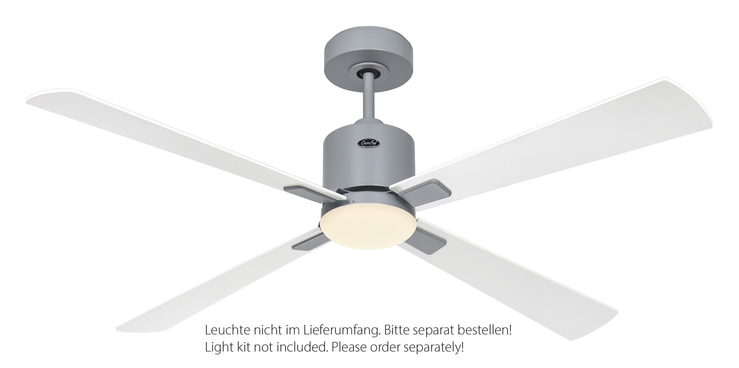 CasaFan Deckenventilator Eco Concept 132 LG-WE/LG Lichtgrau - Weiß/Lichtgrau WiFi mit optionaler Leuchte EN5r