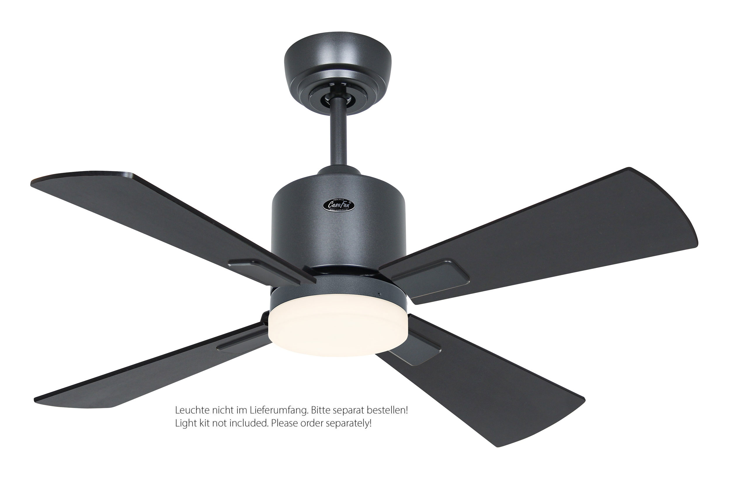 CasaFan Deckenventilator Eco Neo III 92 BG-SW/TK basaltgrau schwarz/Teak WiFi/WLAN optionale Leuchte EN5z