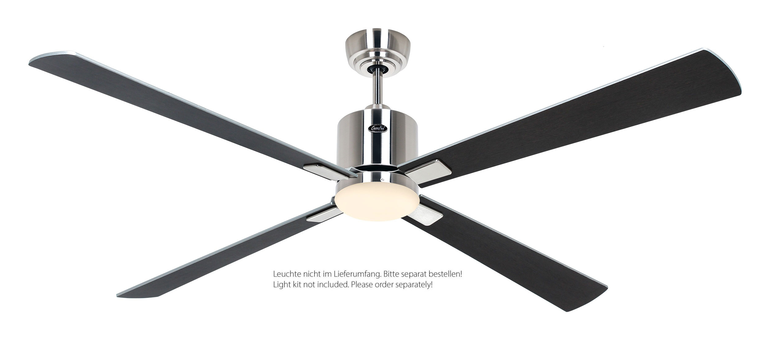 CasaFan Deckenventilator Eco Neo III 152 BN-WN/SI Chrom gebürstet - Wenge/silber Wifi/WLAN optionale Leuchte EN5r