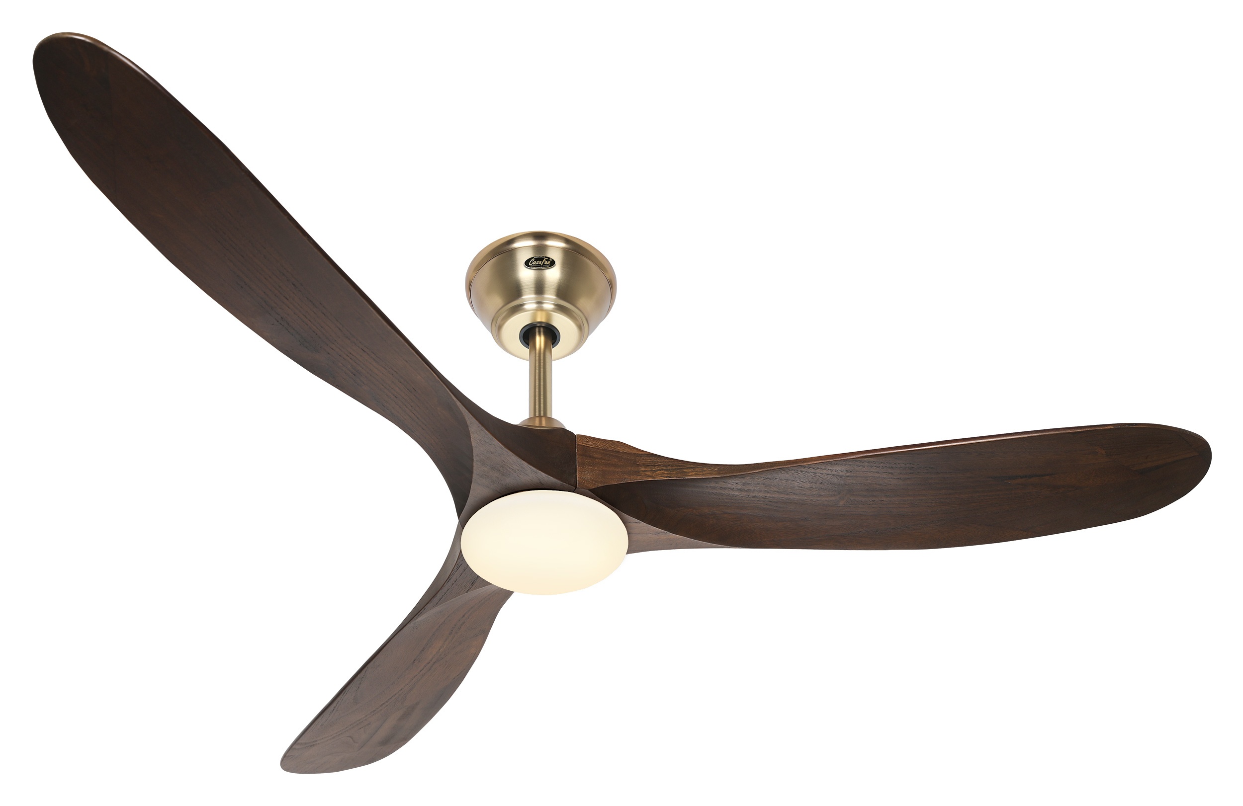 CasaFan Deckenventilator Eco Genuino-L 152 MG-NB Messing gebürstet - Nussbaum mit Leuchte