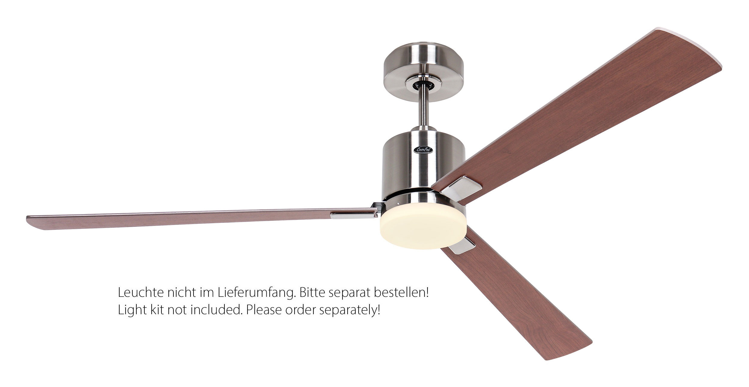 CasaFan Deckenventilator Eco Concept 152 BN-NB/KI Chrom gebürstet - Nussbaum/Kirrsche WiFi mit optionaler Leuchte EN5z