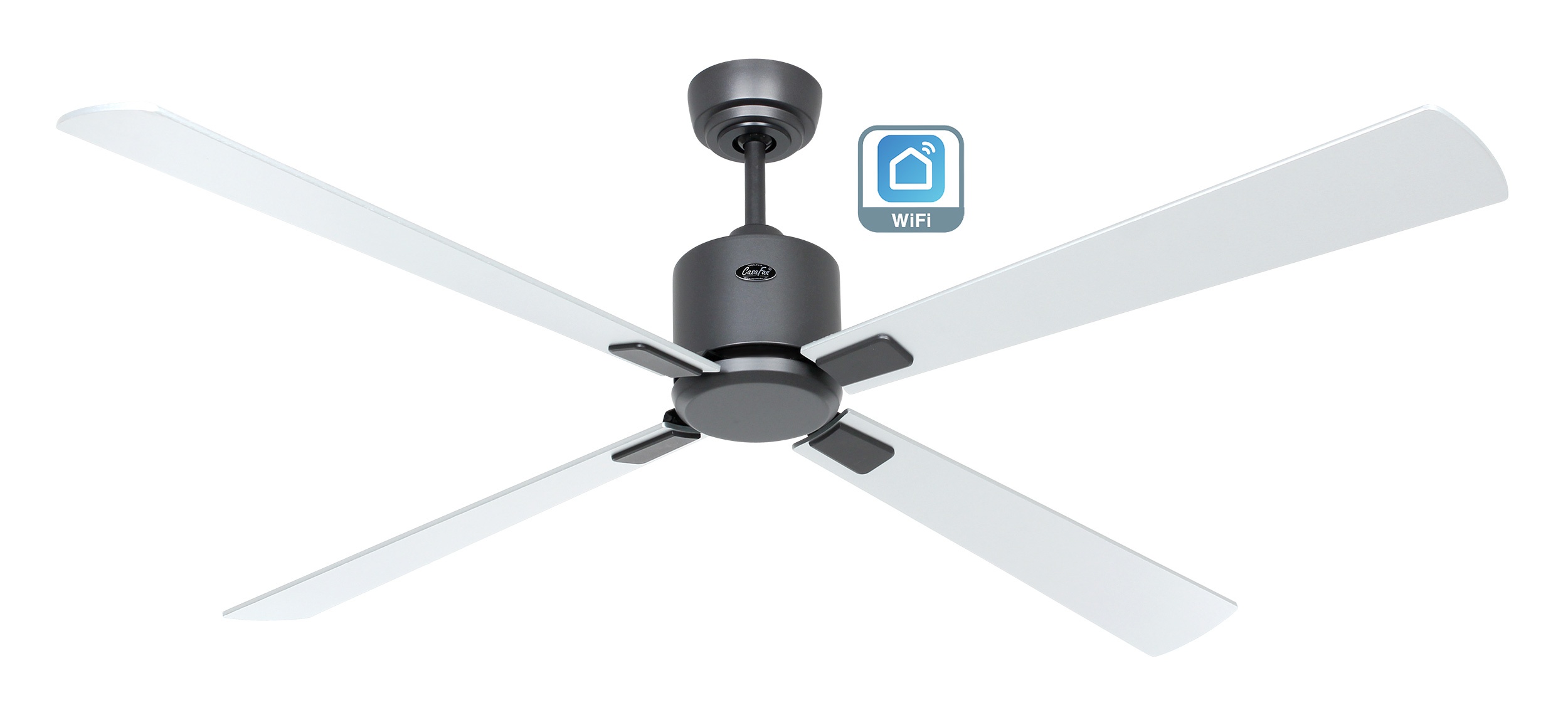 CasaFan Deckenventilator Eco Neo III 152 BG-WN/SI basaltgrau - Wenge/silber Wifi/WLAN