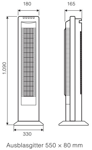 Abmessungen-CasaFan-Towerventilator-Airos-Eco-Tower