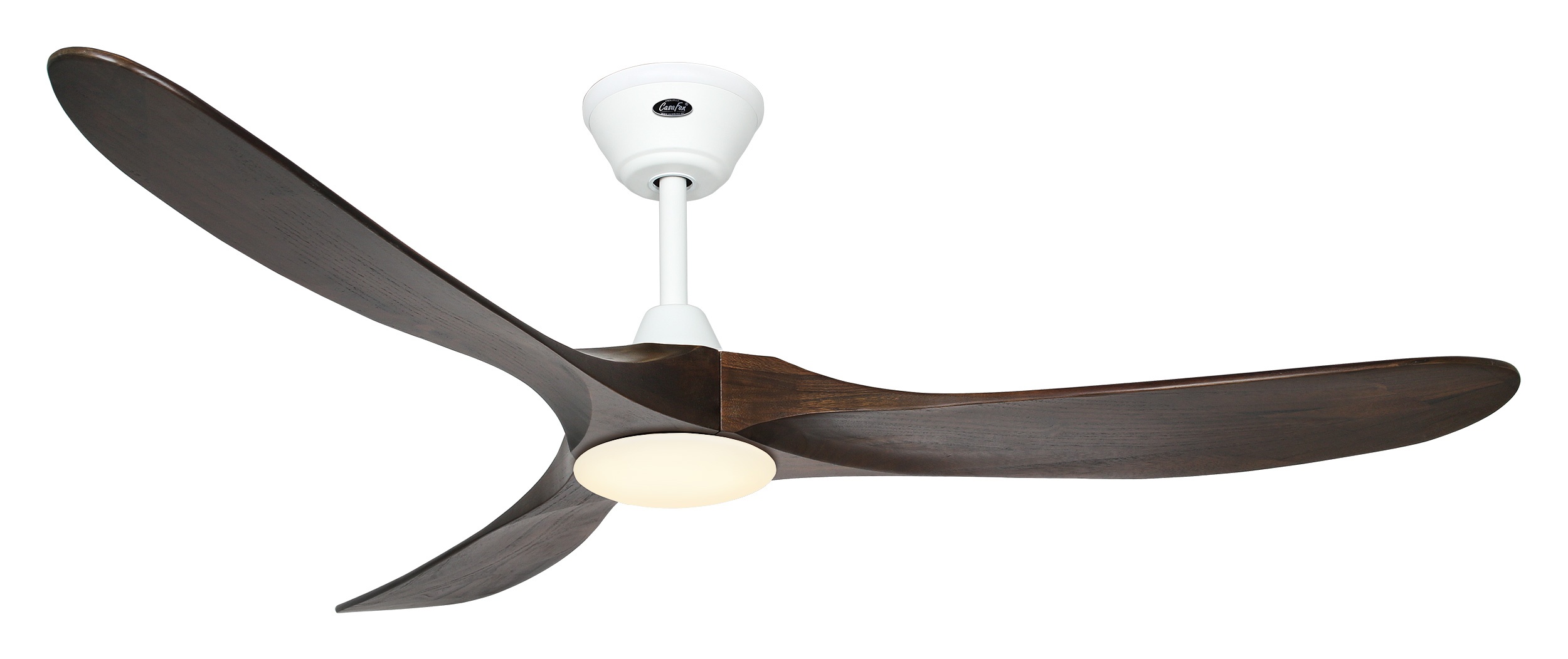 CasaFan Deckenventilator Eco Genuino-L 152 MW-NB Weiß - Nussbaum mit Leuchte