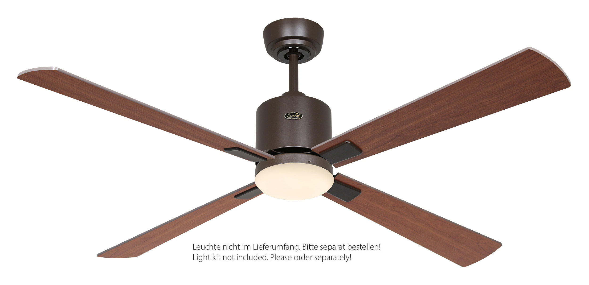 CasaFan Deckenventilator Eco Neo III 132 BZ-NB/KI bronze - Nussbaum/Kirsche WiFi/WLAN optionale Leuchte EN5r