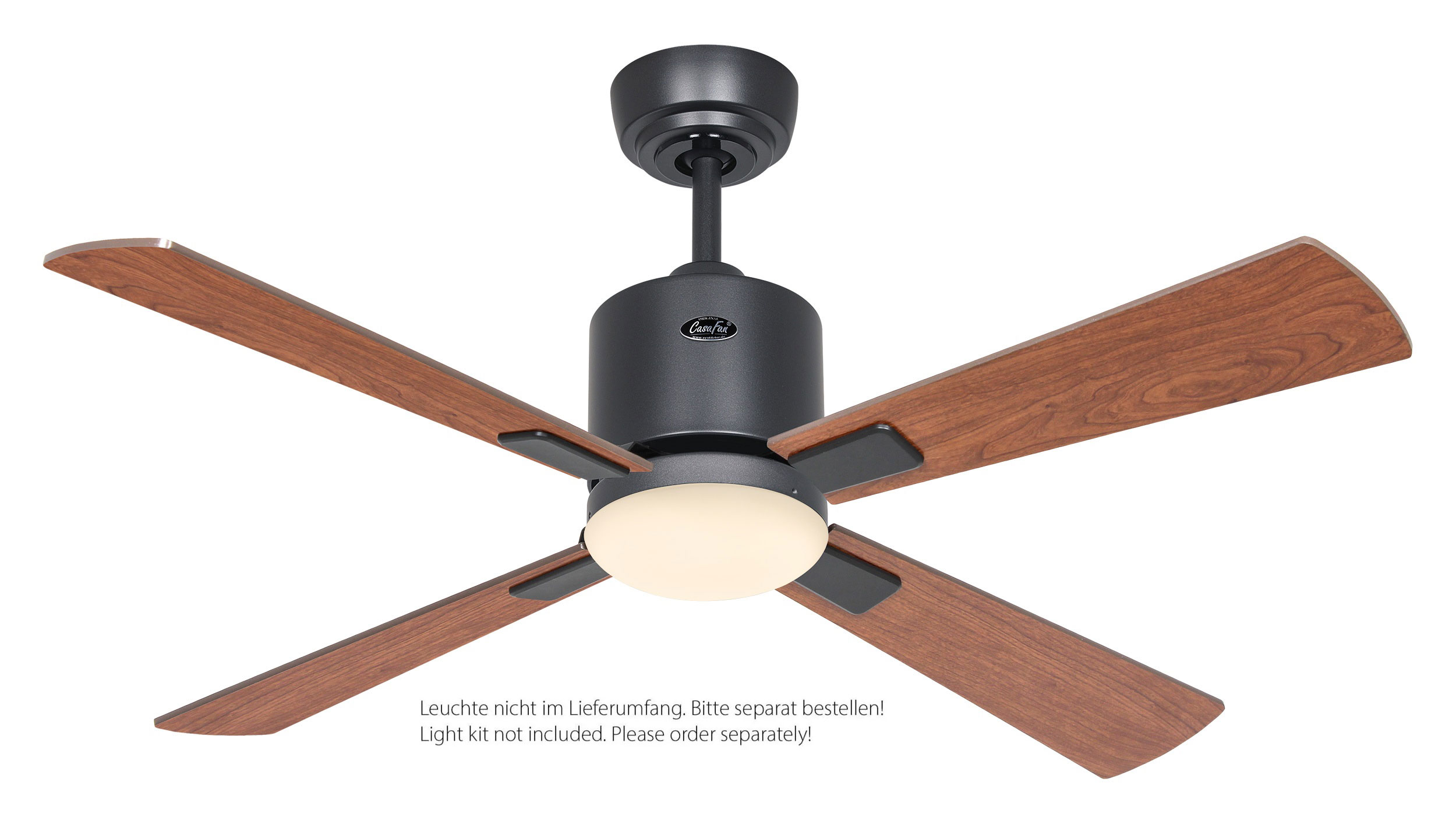 CasaFan Deckenventilator Eco Neo III 103 BG-NB/KI basaltgrau - Nussbaum/Kirsche WiFi/WLAN optionale Leuchte EN5r